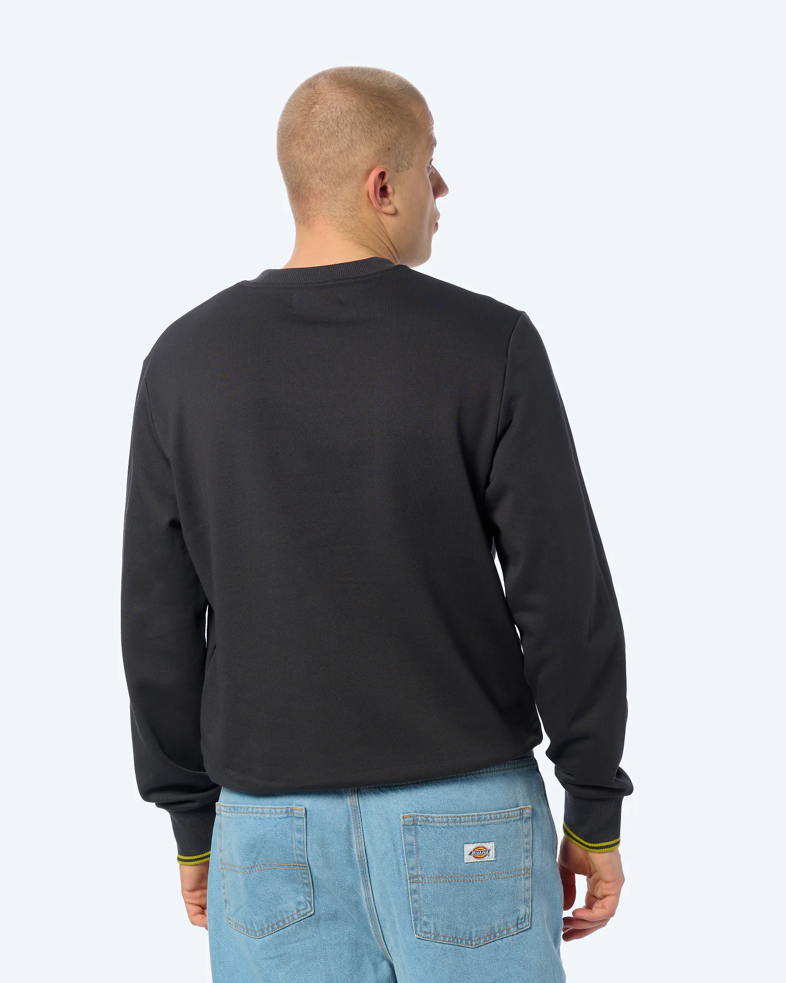 Fred Perry Crew Neck Sweatshirt Anchor Grey/Tennis Ball Yellow