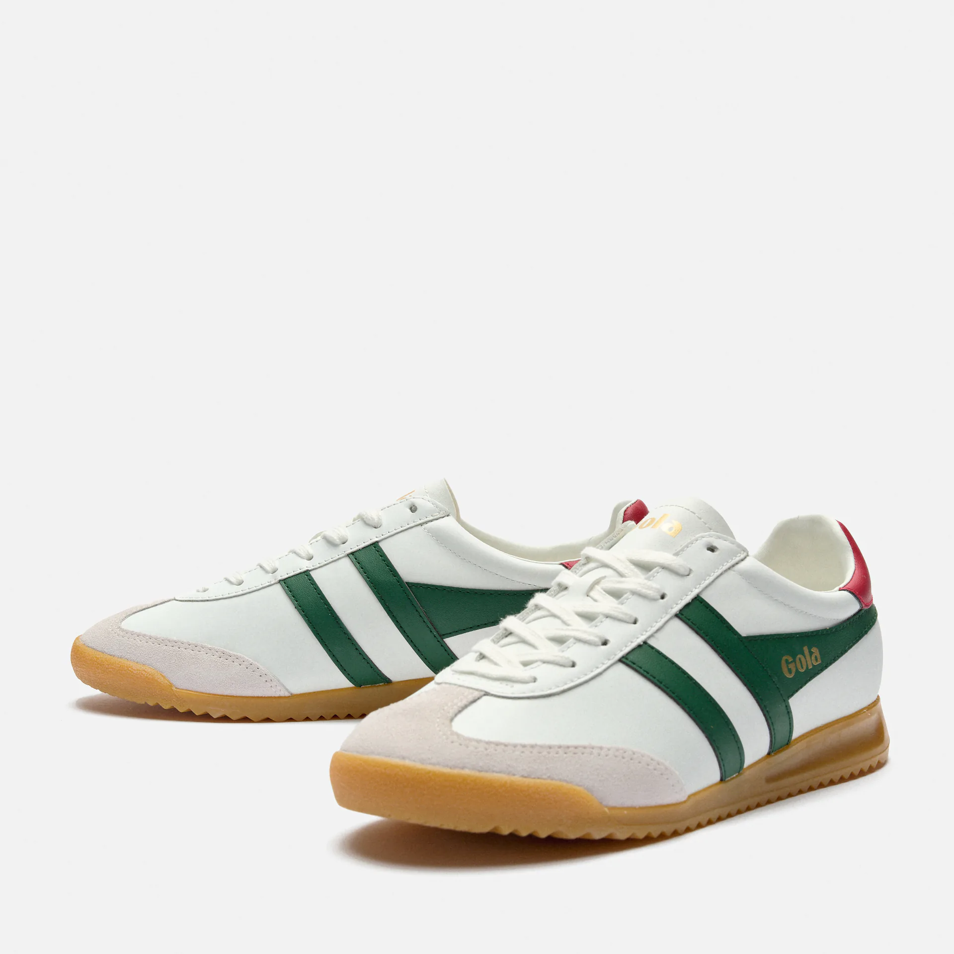 Gola Torpedo Leather Sneaker White/Evergreen/Deep Red