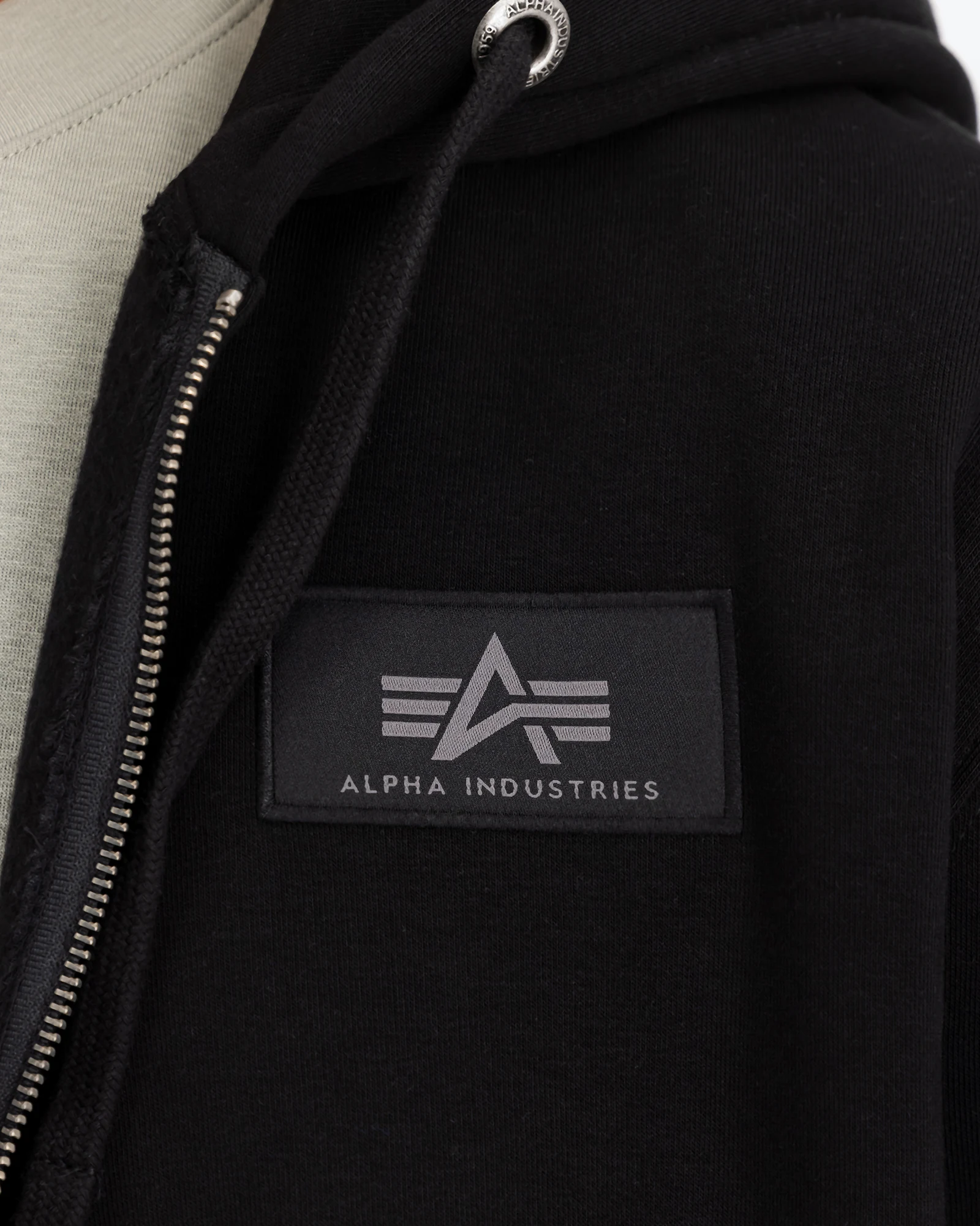 Back Print Zip Hoody Black