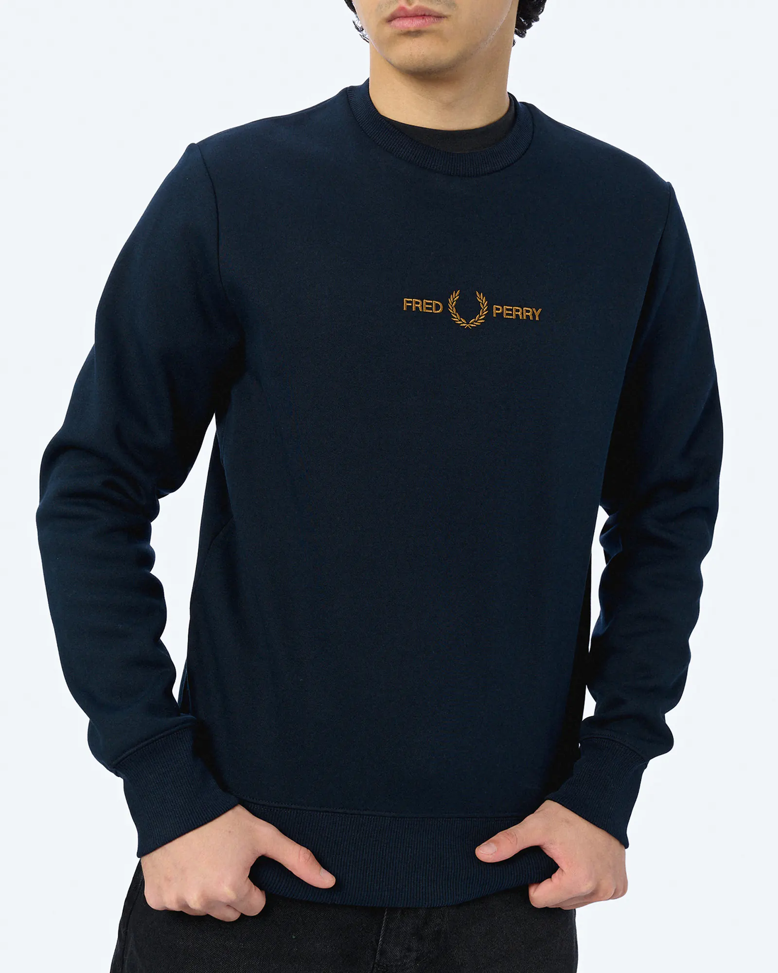 Fred Perry Embroidered Sweatshirt Navy Fred Perry Embroidered Sweatshirt Navy