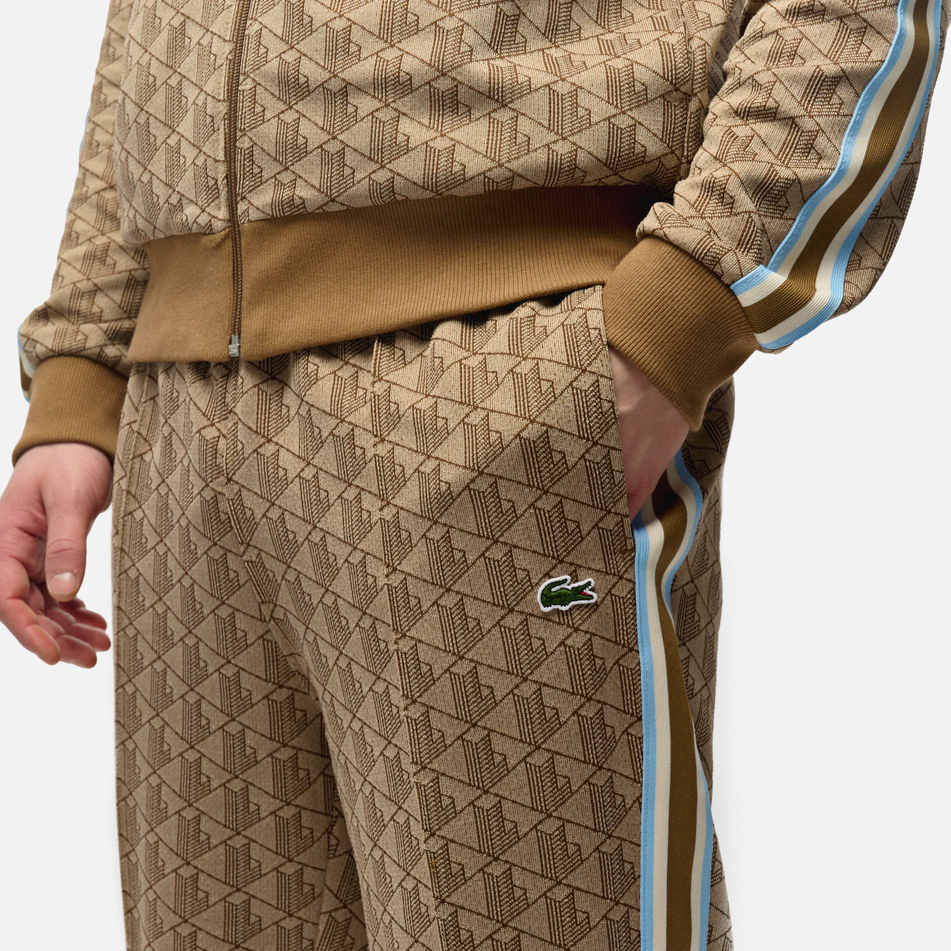 Lacoste Monogram Track Pants Croissant/Cookie