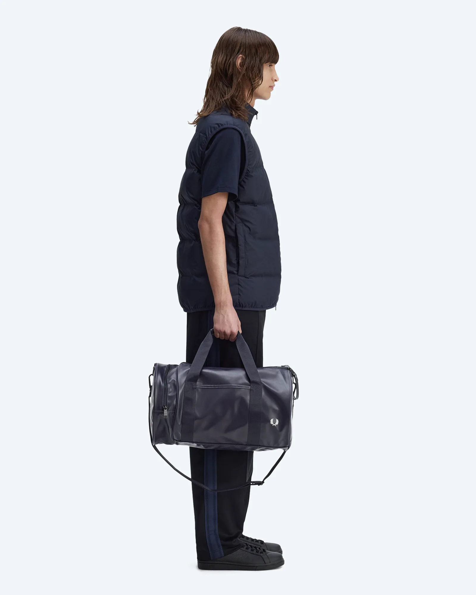 Fred Perry Tonal Classic Barrel Bag Navy