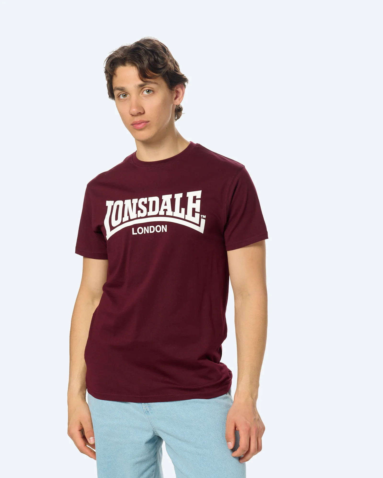 Lonsdale Fulwood T-Shirt Oxblood/Ecru
