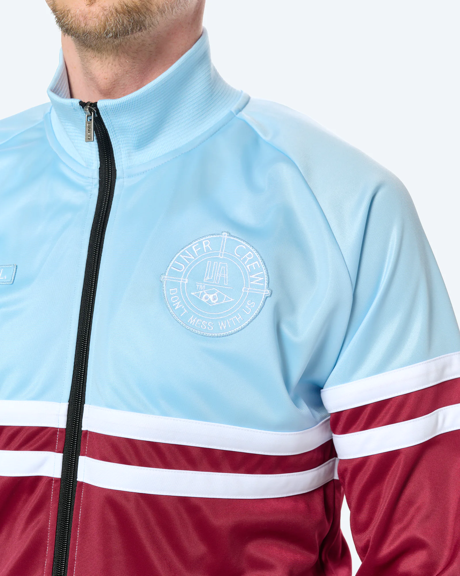 Unfair Athletics DMWU Tracktop Burgundy/Skyblue