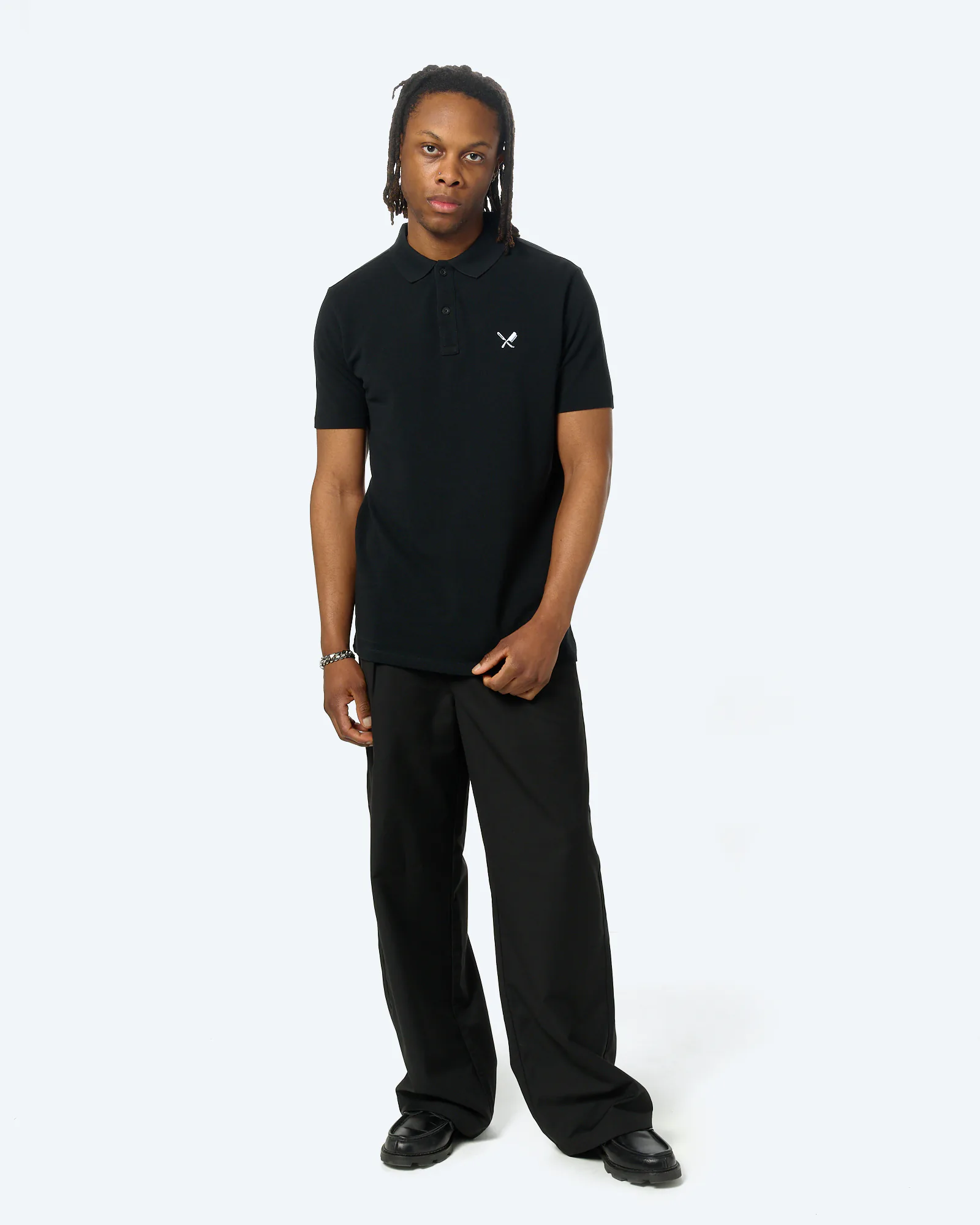 Distorted People Pique Poloshirt Black