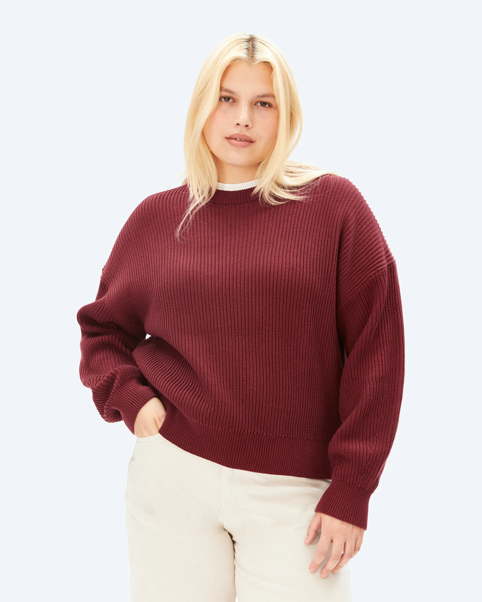 VANISÉ RIB KNIT SWEATER Velvet Red/Light Velvet Red
