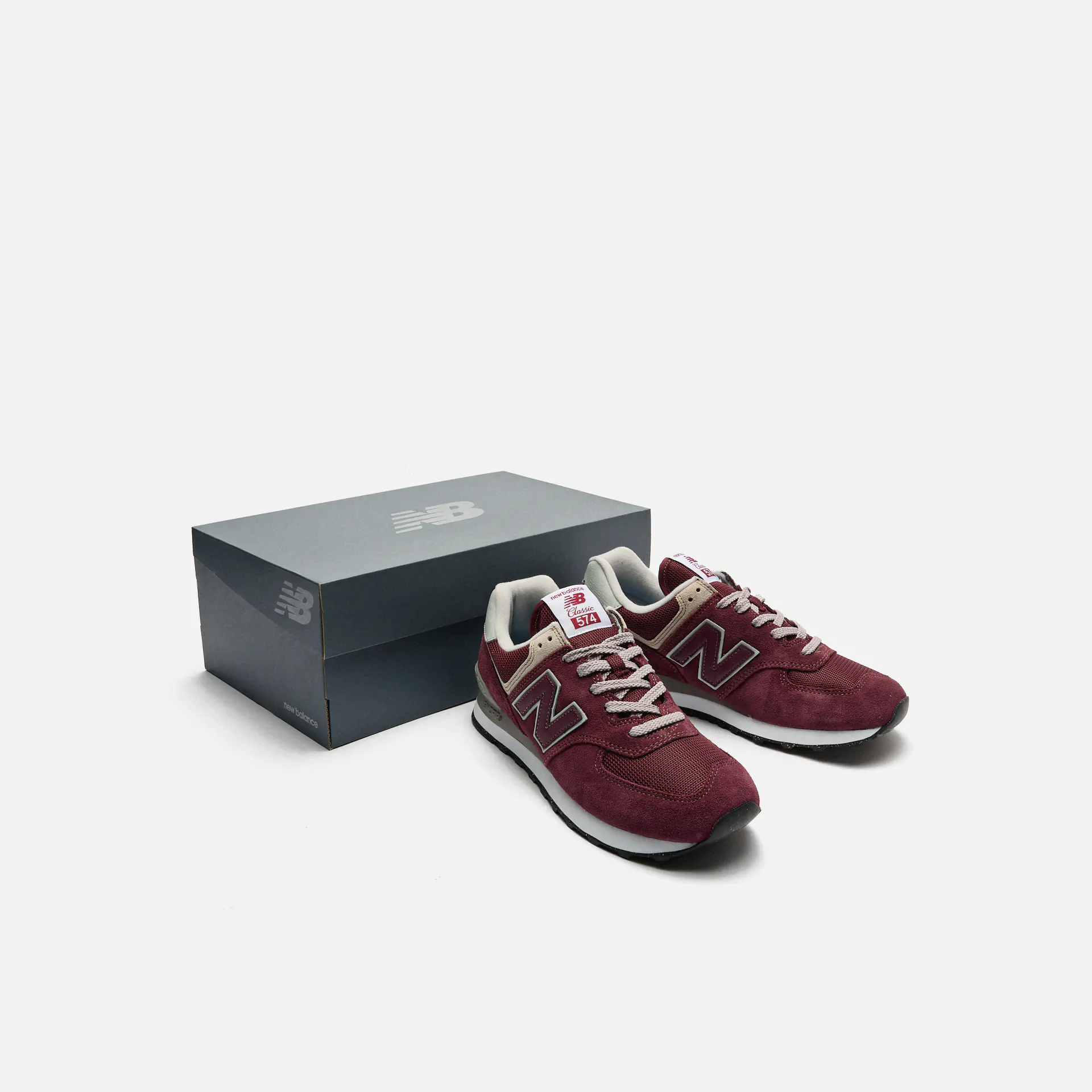New Balance ML574 EVM Sneaker Burgundy/Corewhite