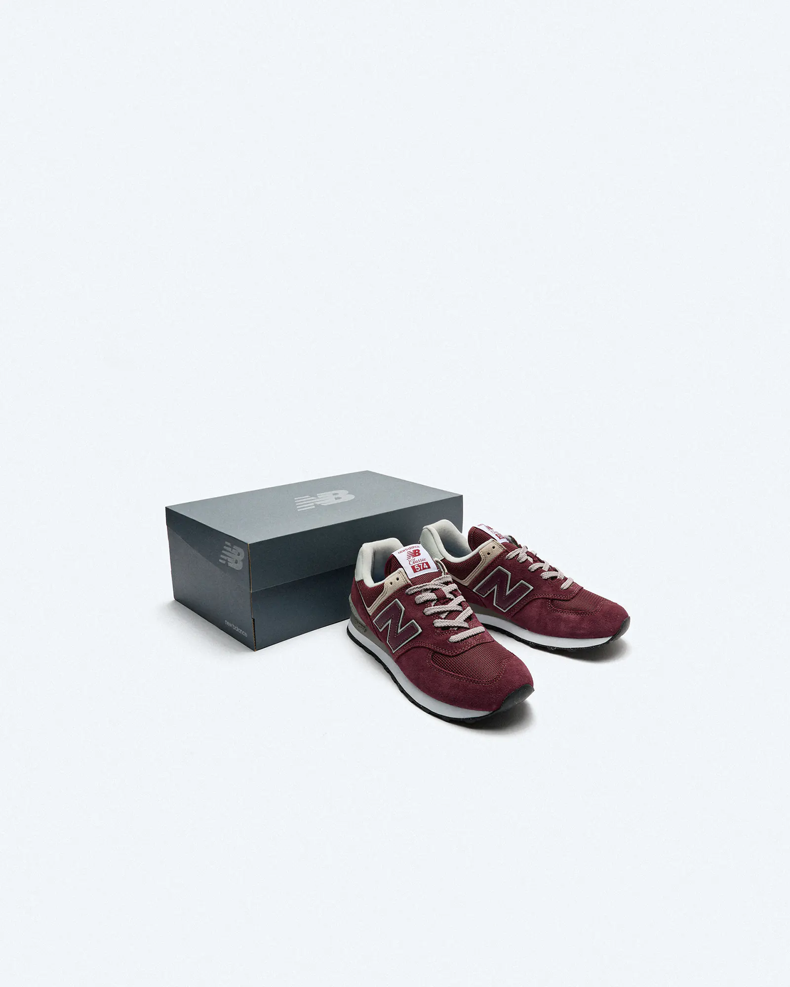 New Balance ML574 EVM Sneaker Burgundy/Corewhite New Balance ML574 EVM Sneaker Burgundy/Corewhite