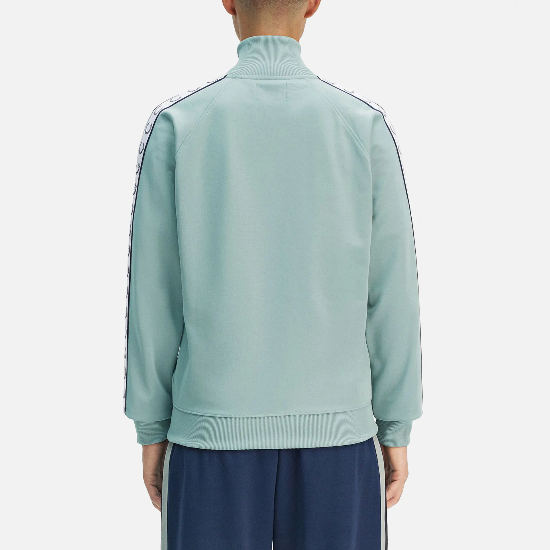 Fred Perry Taped Track Jacket Silver Blue Fred Perry Taped Track Jacket Silver Blue