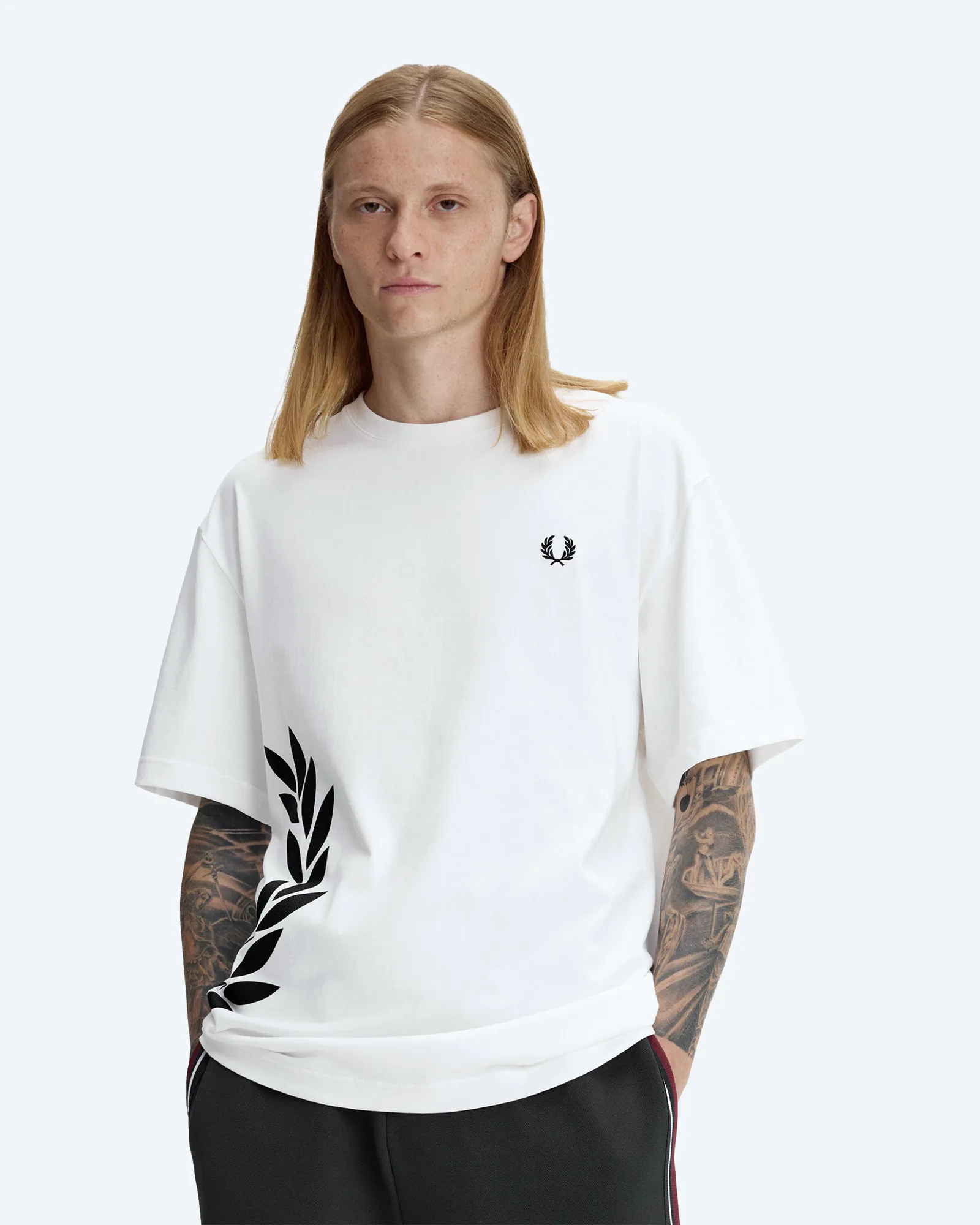 Fred Perry Textured Laurel Wreath T-Shirt White