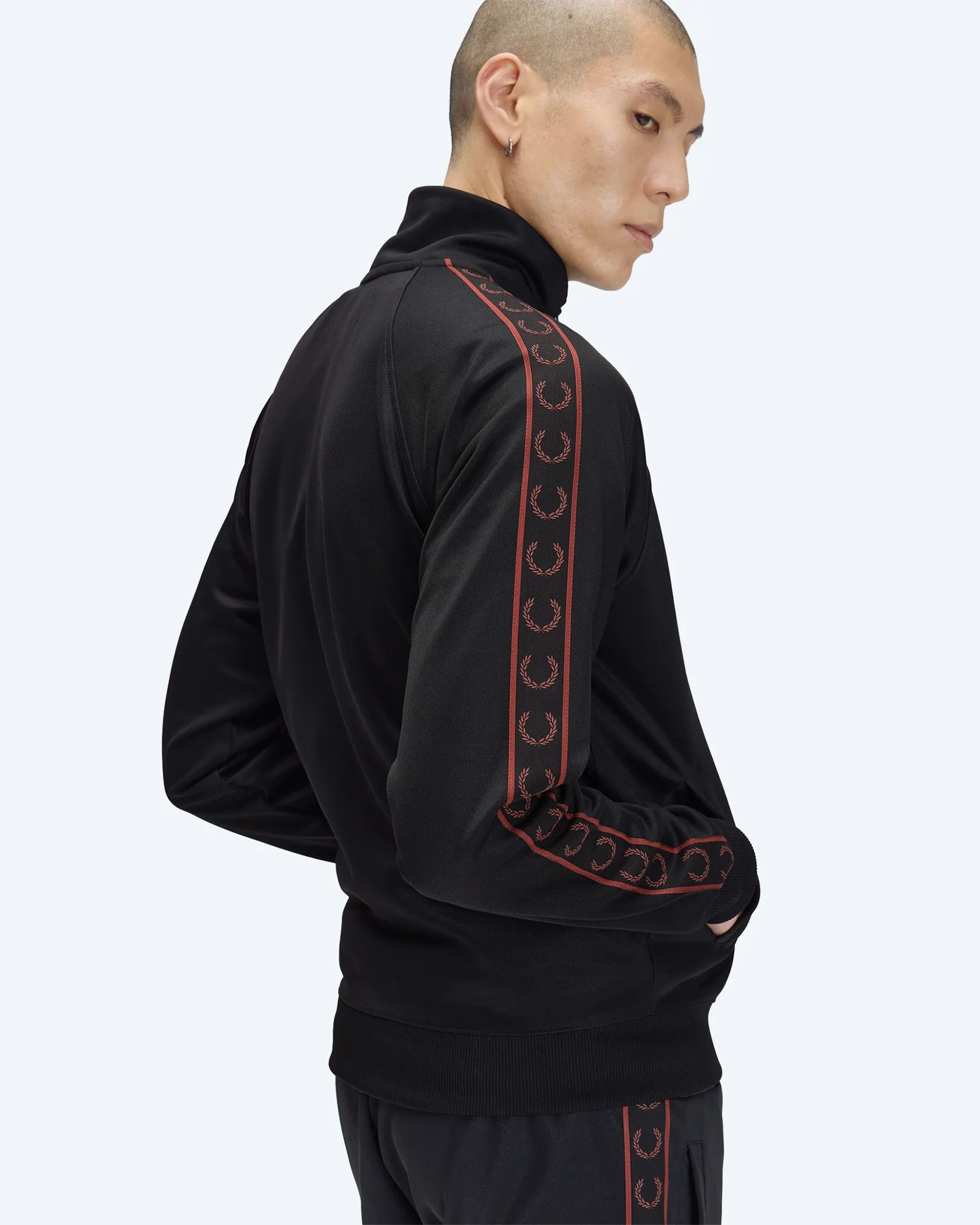 Contrast Tape Track Jacket Black