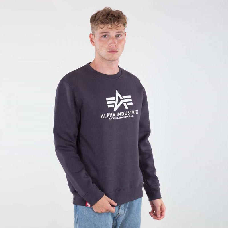 Alpha Industries Herren Basic Pullover Sweatshirt Iron Grey | Iron Grey |  2XL | 178302-466-2XL