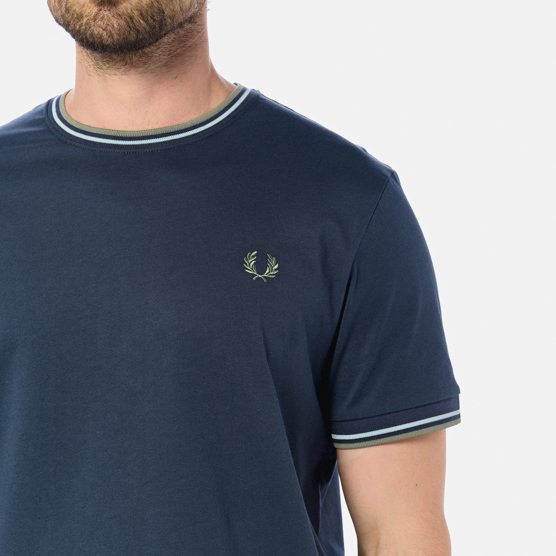 Fred Perry Twin Tipped T-Shirt Dark Airforce/Light Ice/Bayleaf