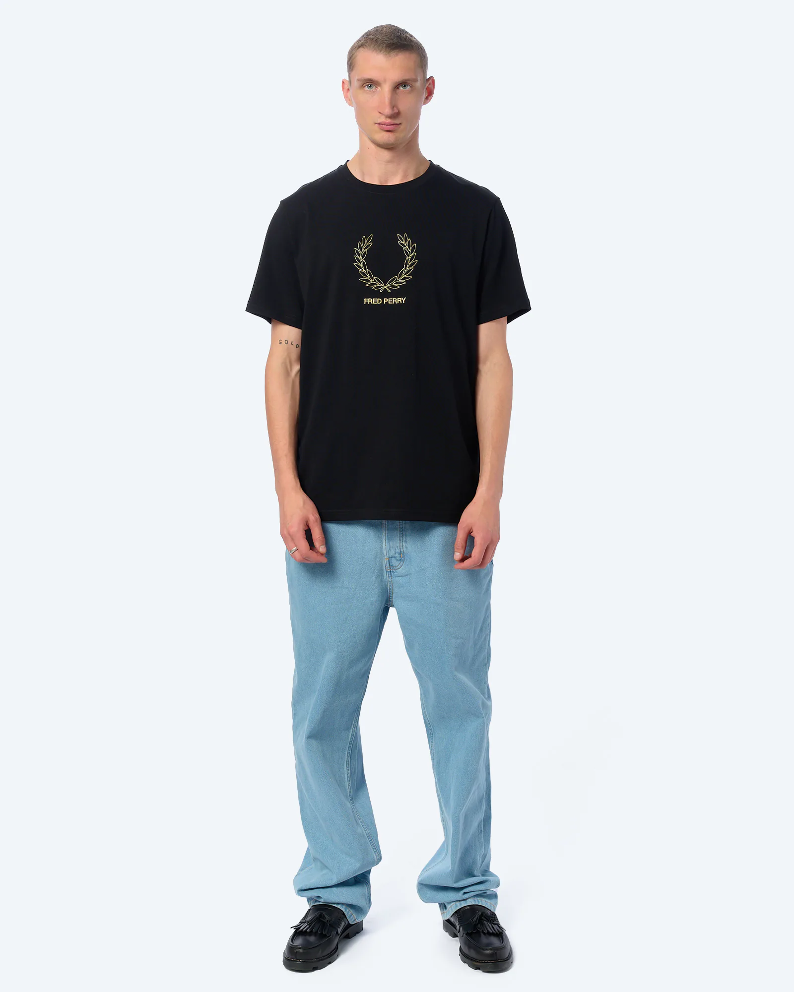 Fred Perry Outline Laurel Wreath T-Shirt Black Fred Perry Outline Laurel Wreath T-Shirt Black
