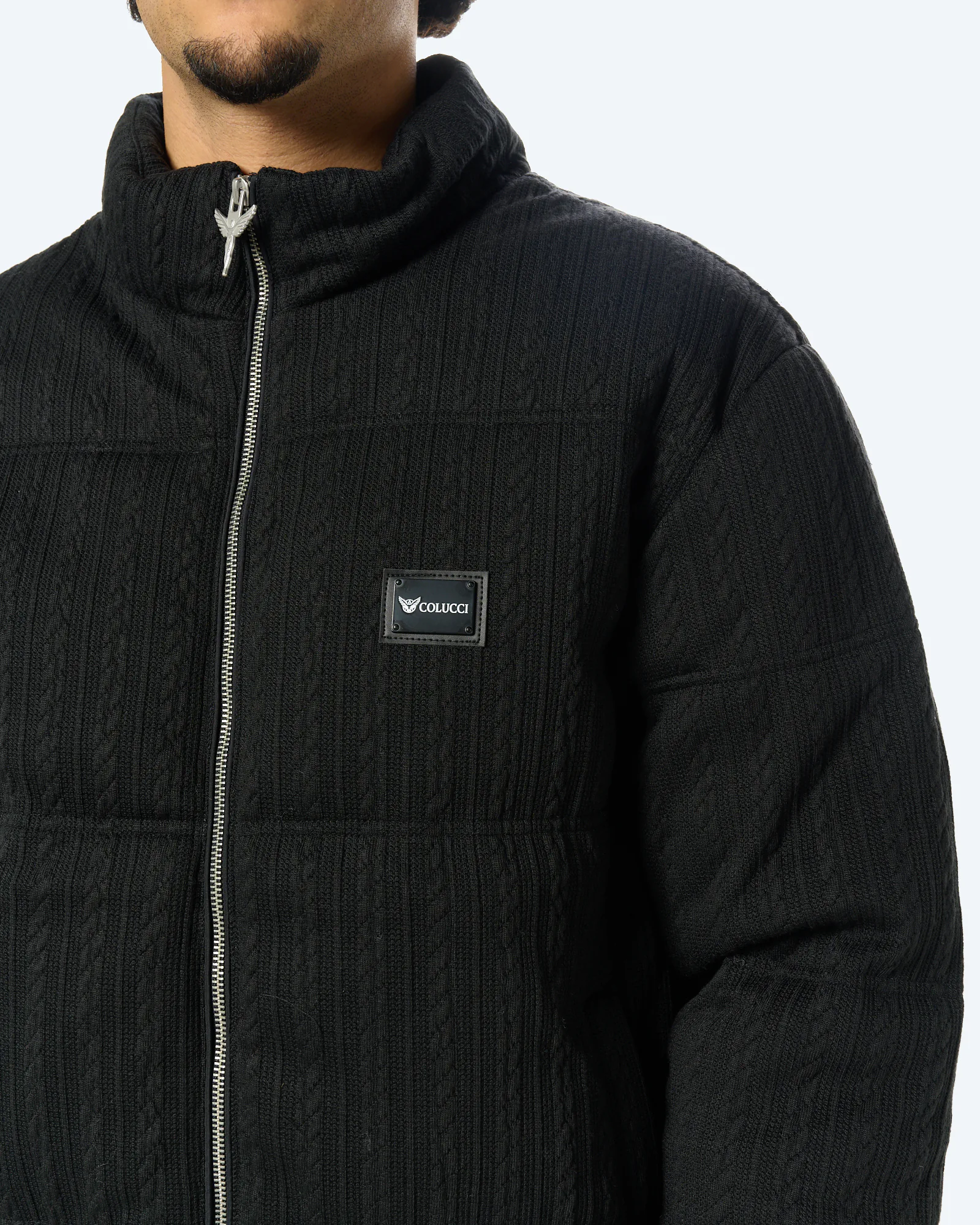 Metal Plaque Pufferjacket Black