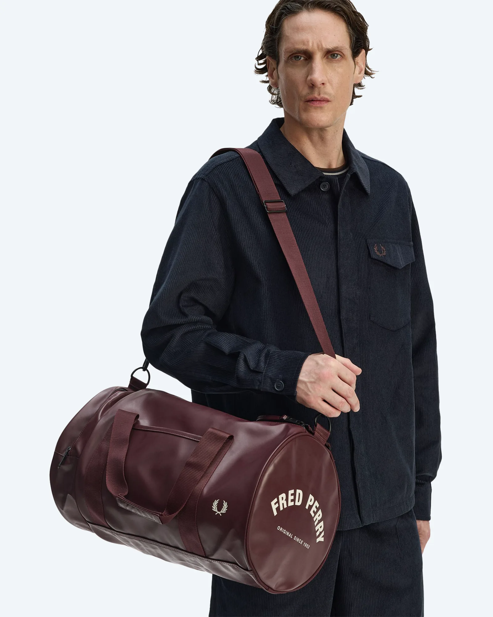 Fred Perry Tonal Classic Barrel Bag Oxblood