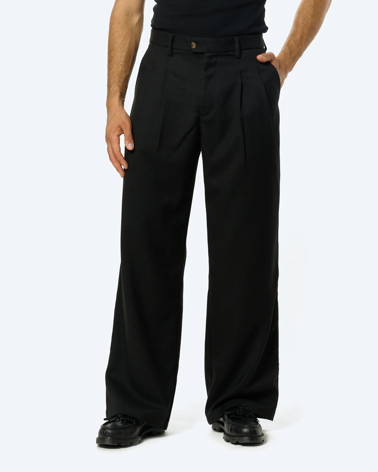 Heritage Pleated Pants Black
