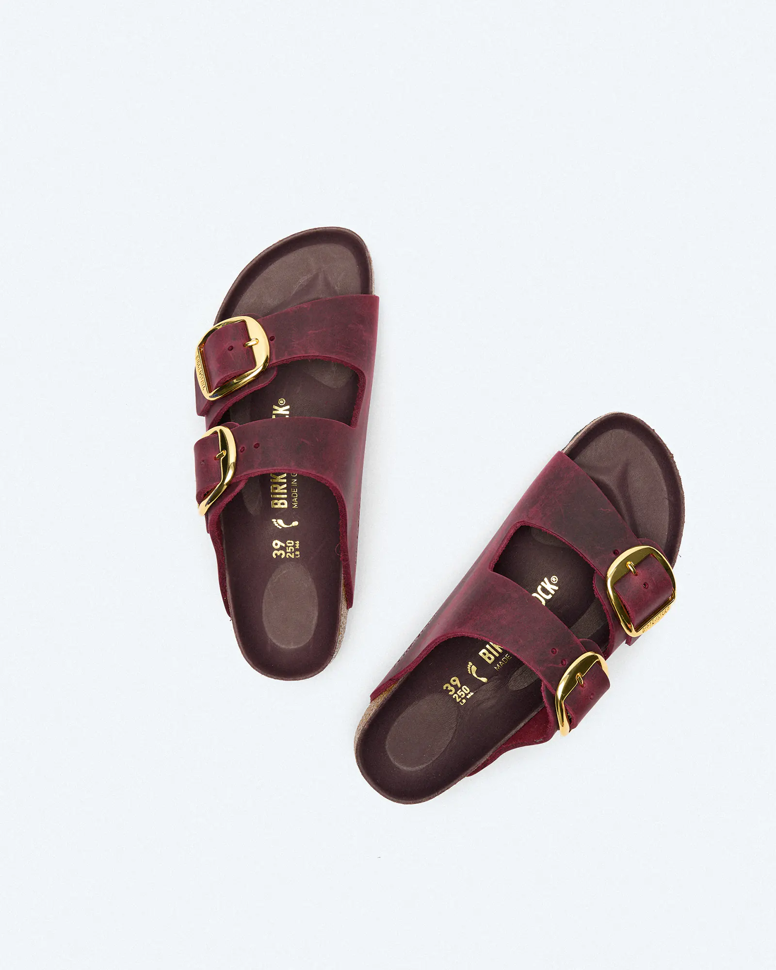 Birkenstock Arizona Big Buckle Oiled Leather Sandals Zinfandel