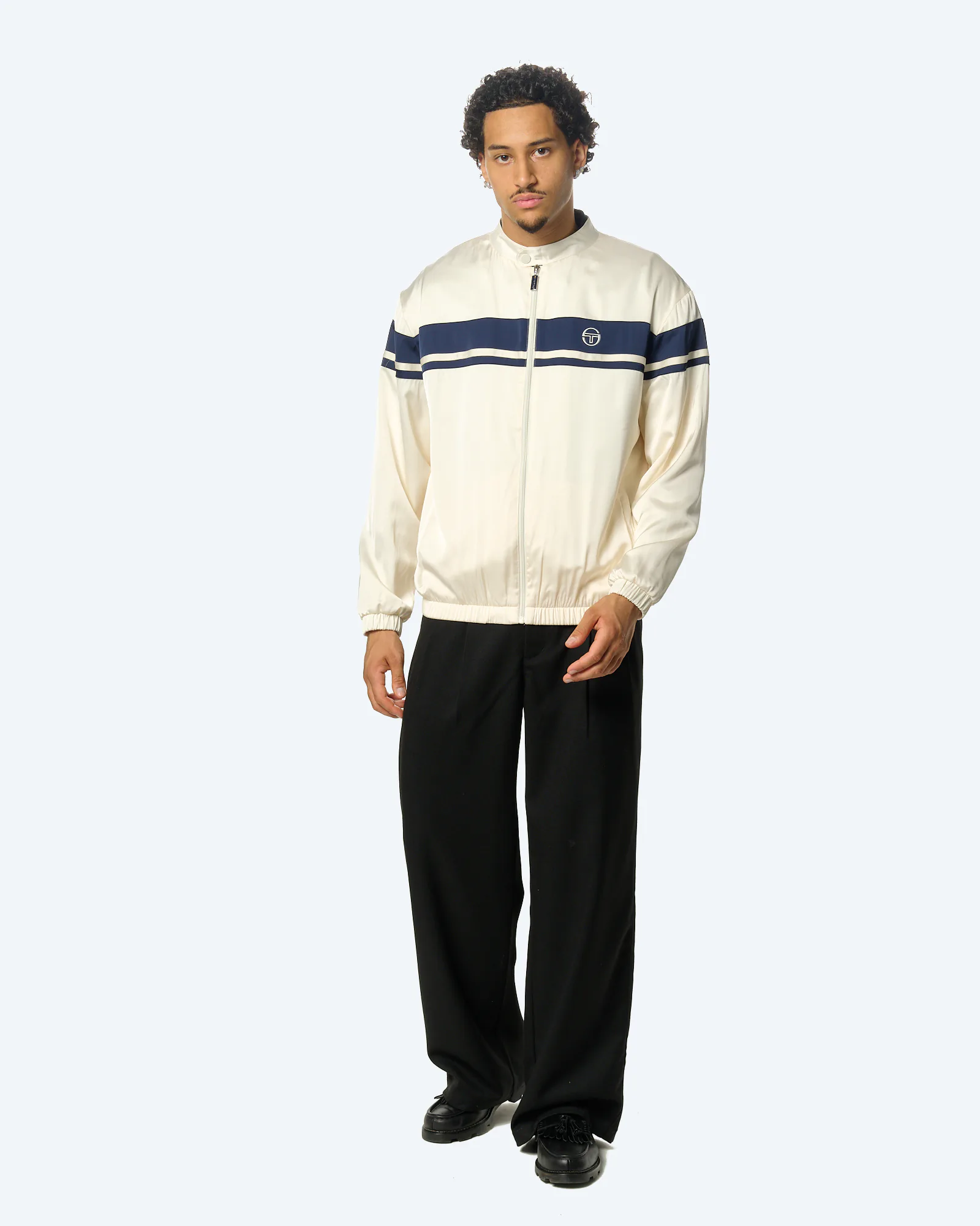 Young Line Rayon Track Jacket Gardenia/Navy
