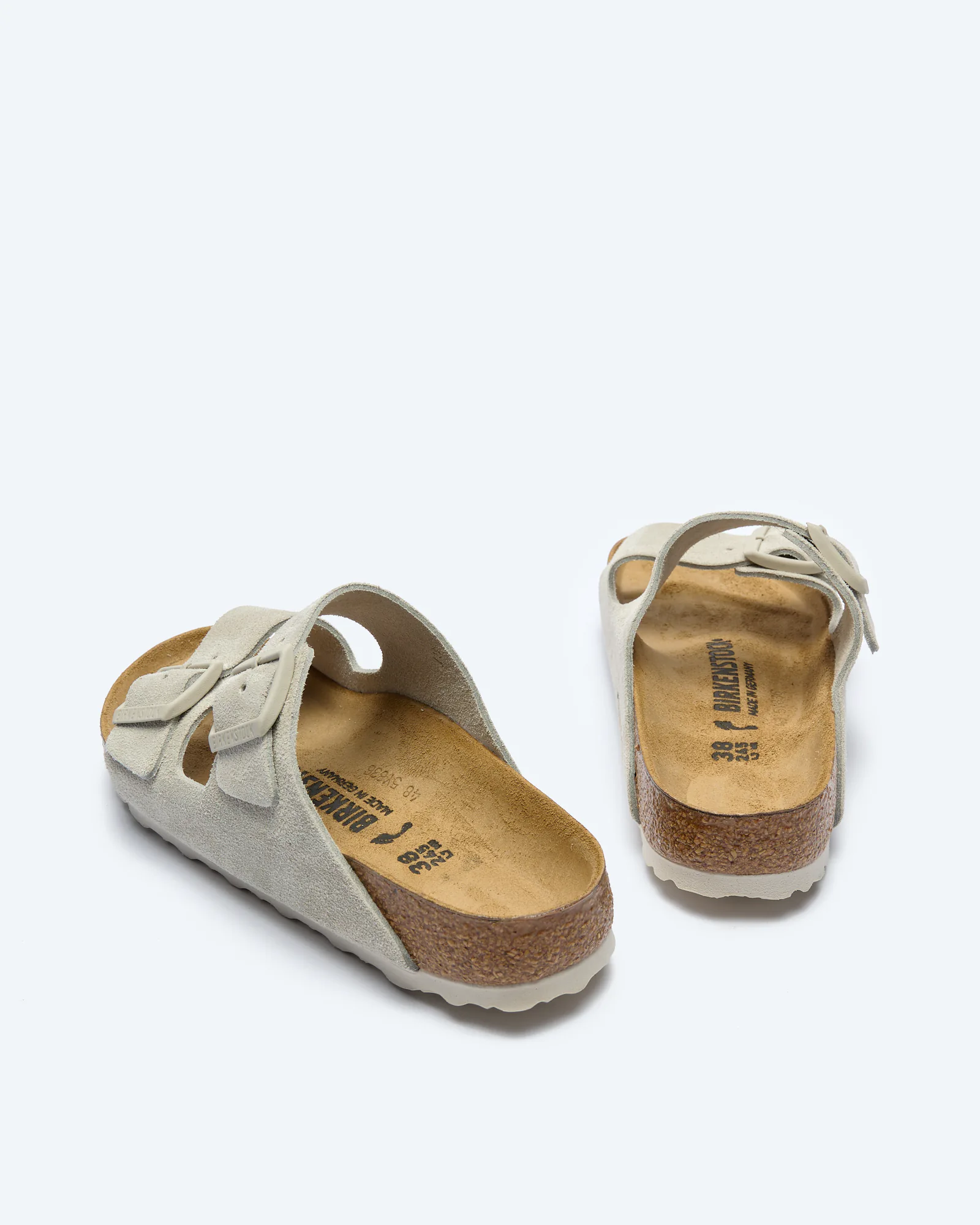 Birkenstock Women Arizona Suede Leather Sandals Oyster