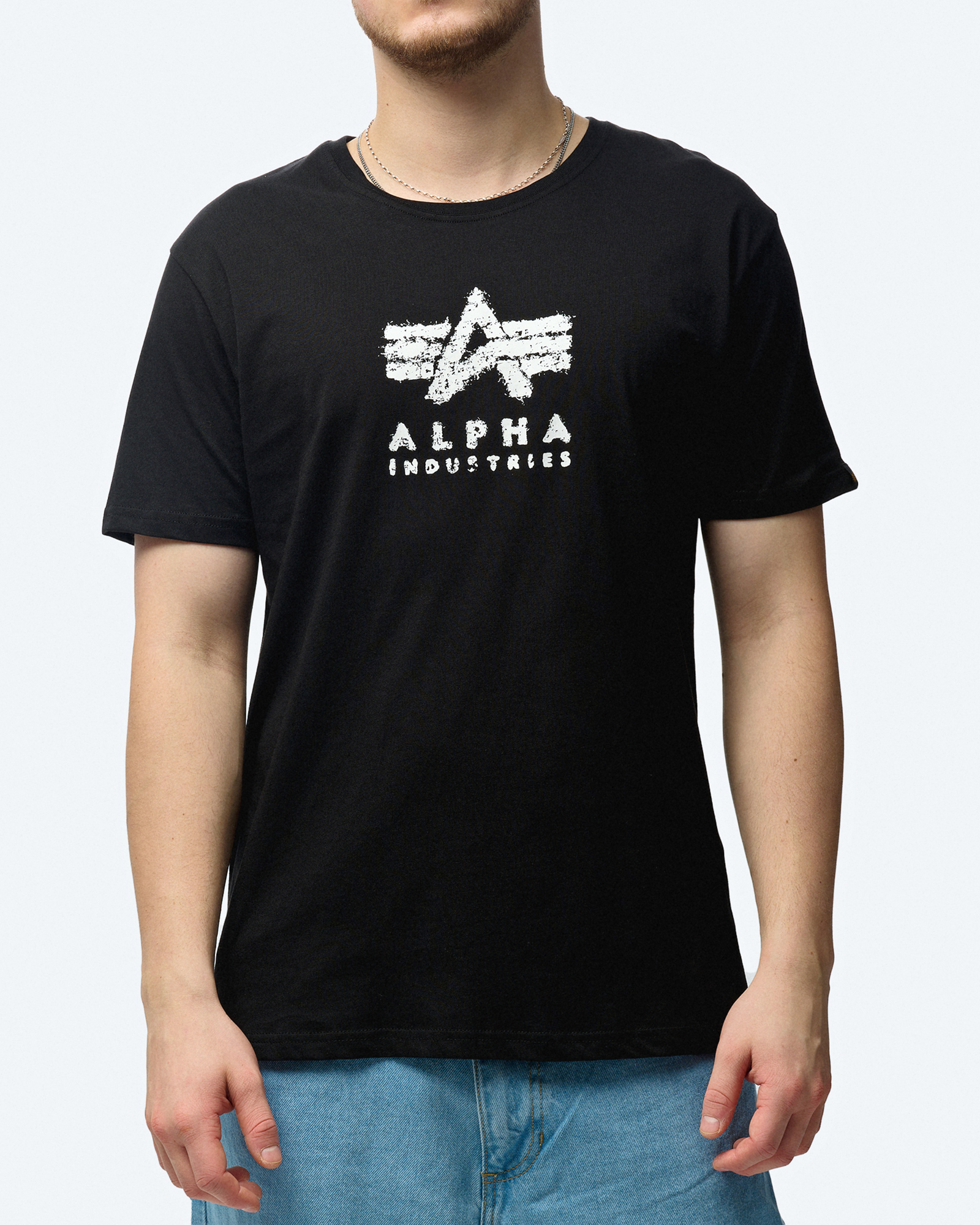 Alpha Industries Grunge Logo T-Shirt Black