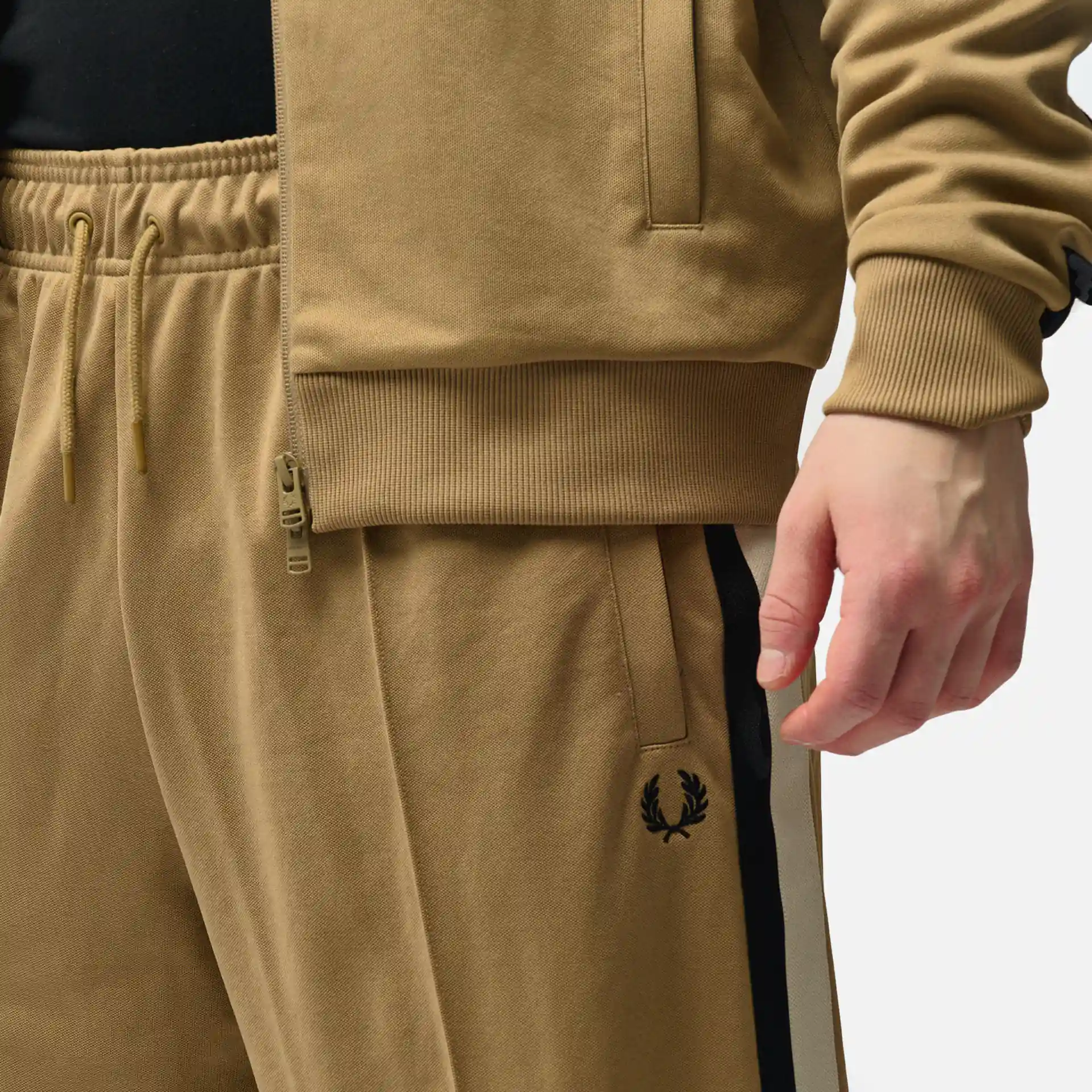 Fred Perry Tape Detail Track Pant Warm Stone