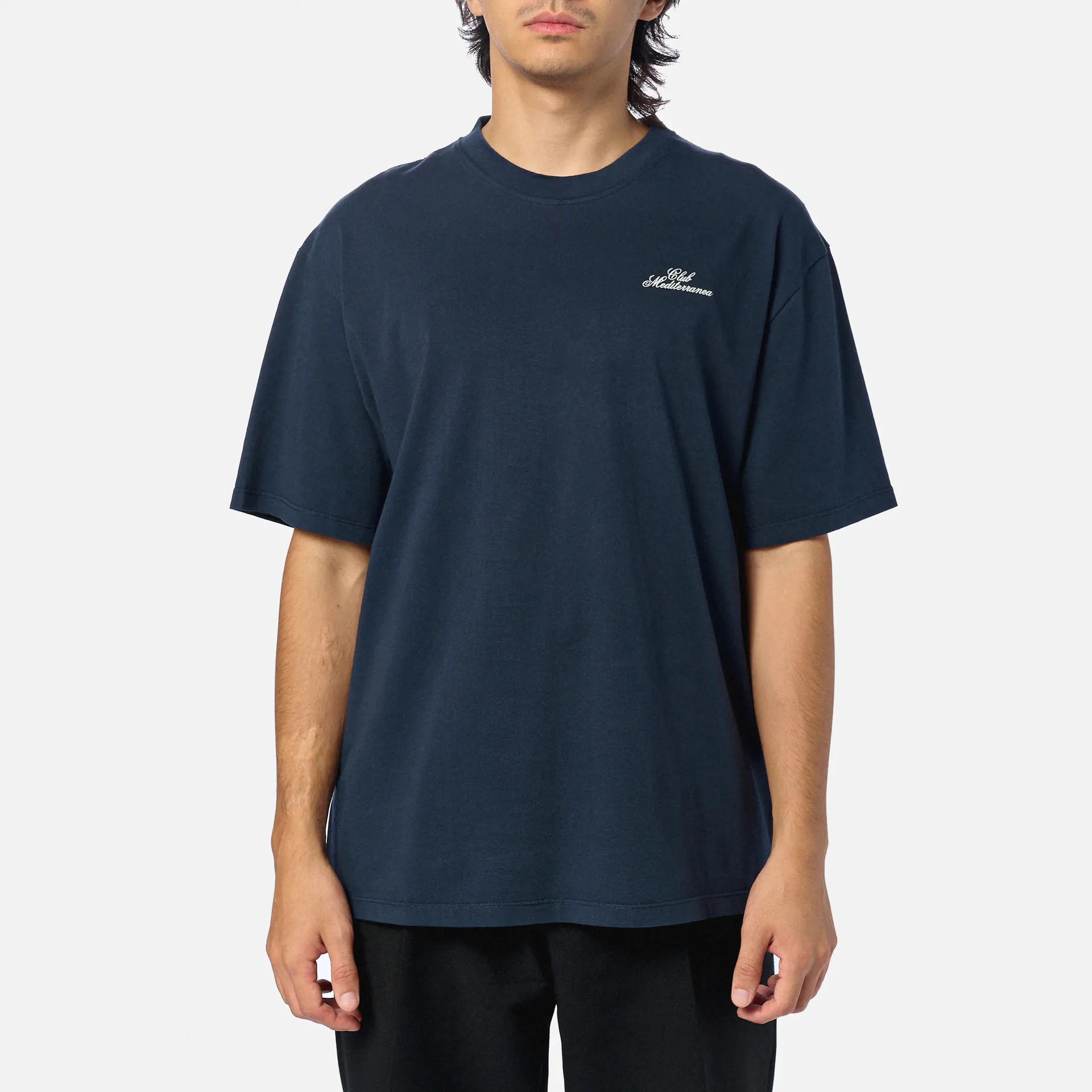 POMPEII Club Mediterranea Boxy T-Shirt Navy