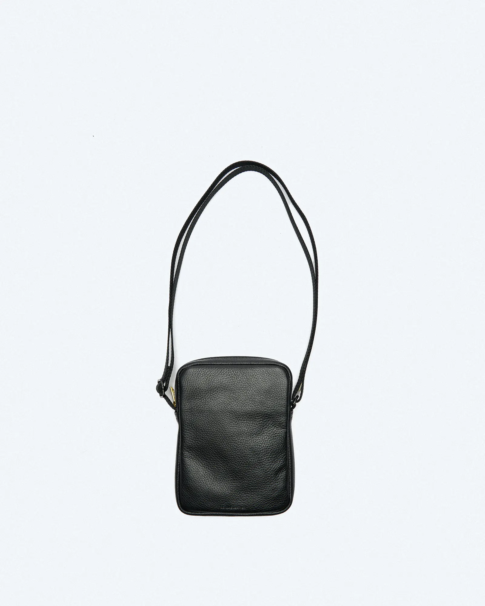 Fred Perry Tumbled Leather Side Bag Black