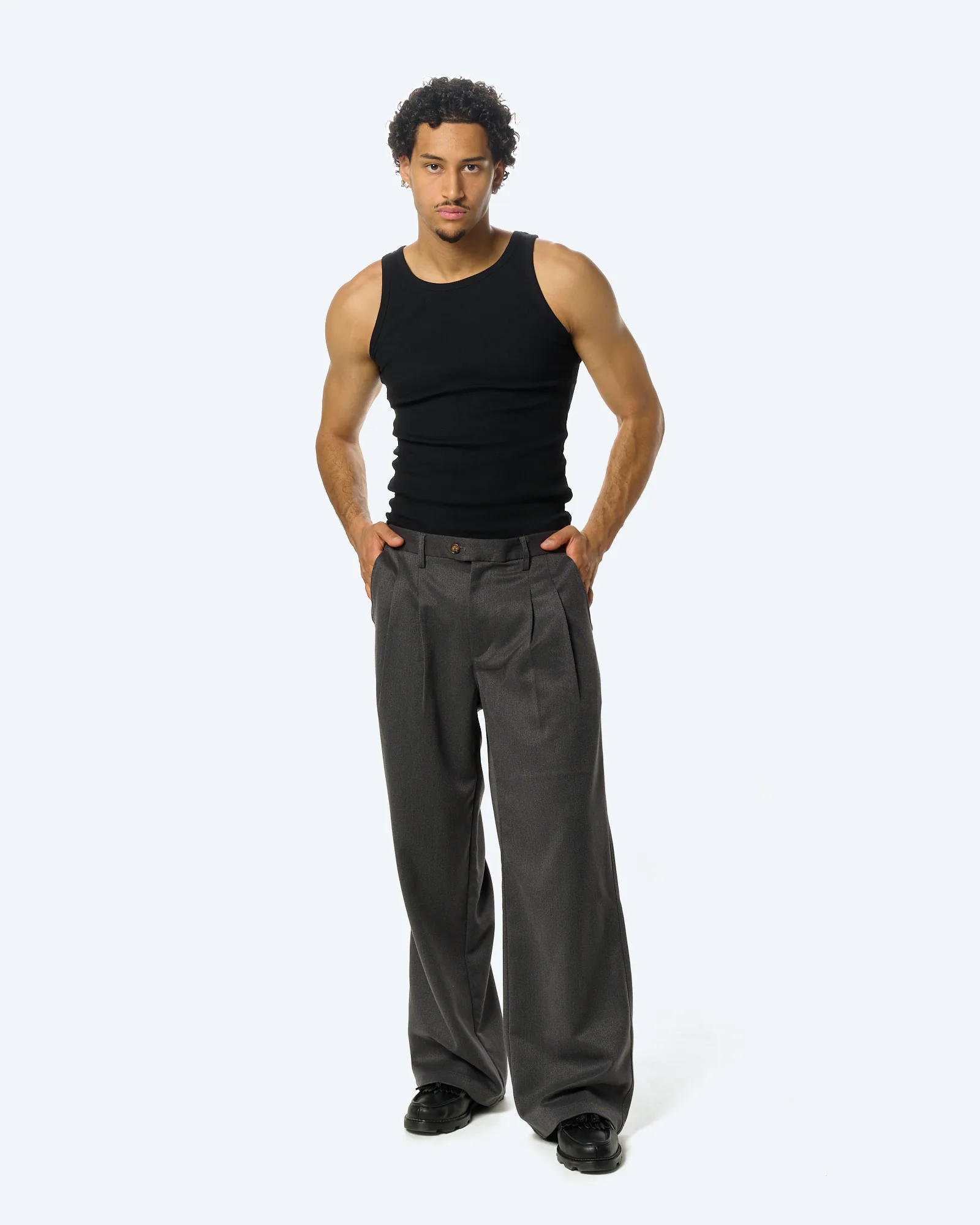Heritage Pleated Pants Dark Grey