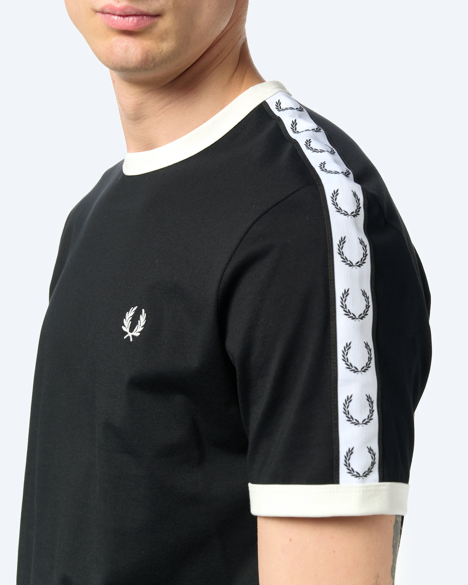 Taped Ringer T-Shirt Black