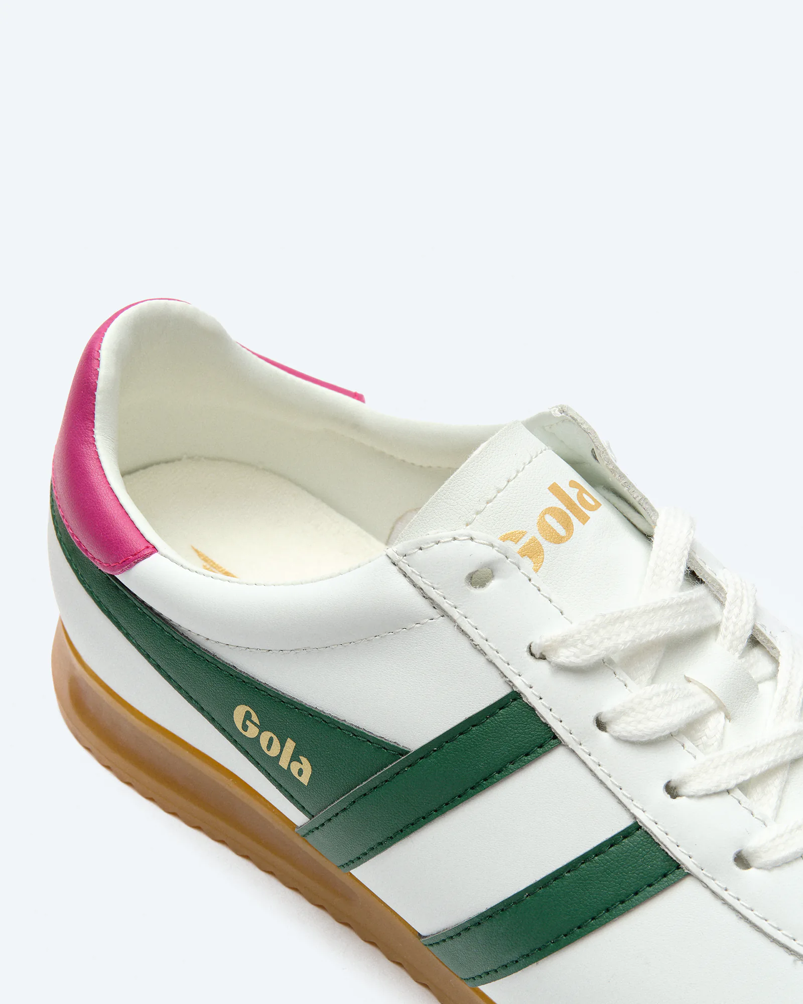 Gola Torpedo Leather Sneaker White/Evergreen/Deep Red