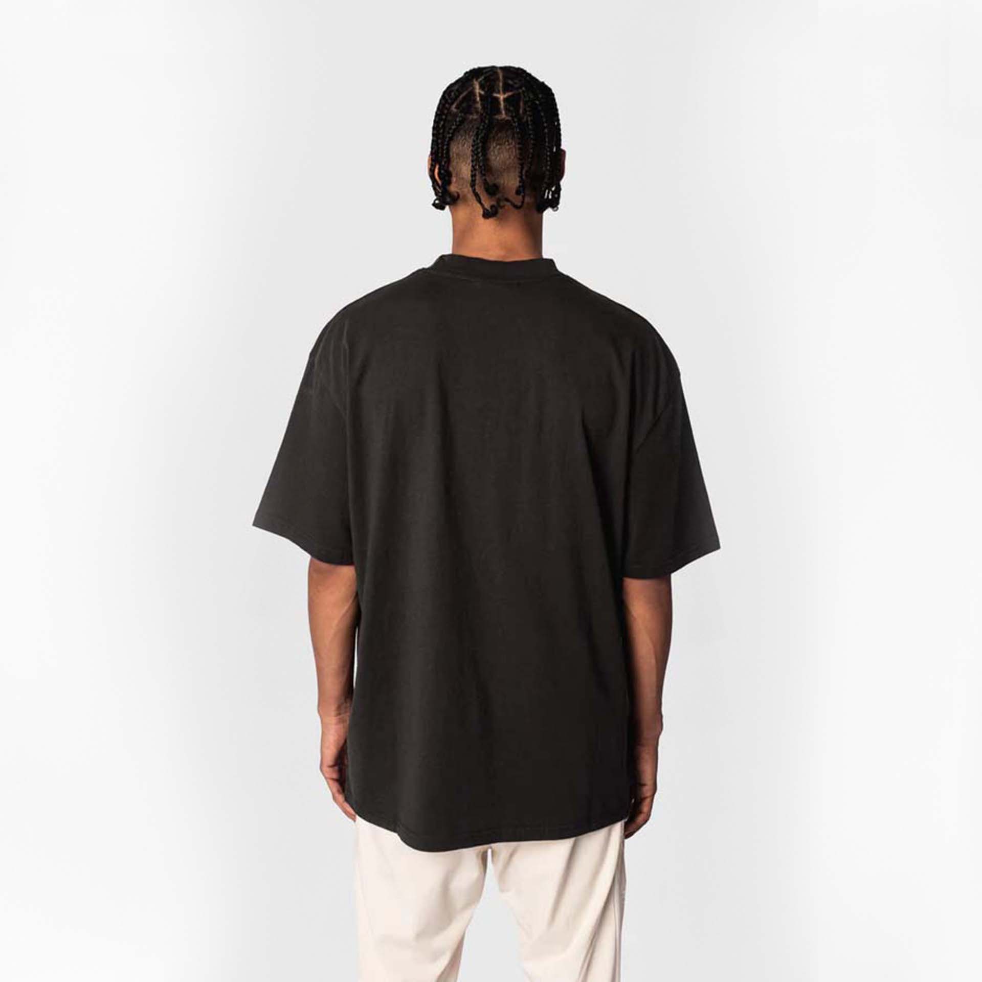 Dropsize Heavy Oversize Logo Puffer T-Shirt Washed Black