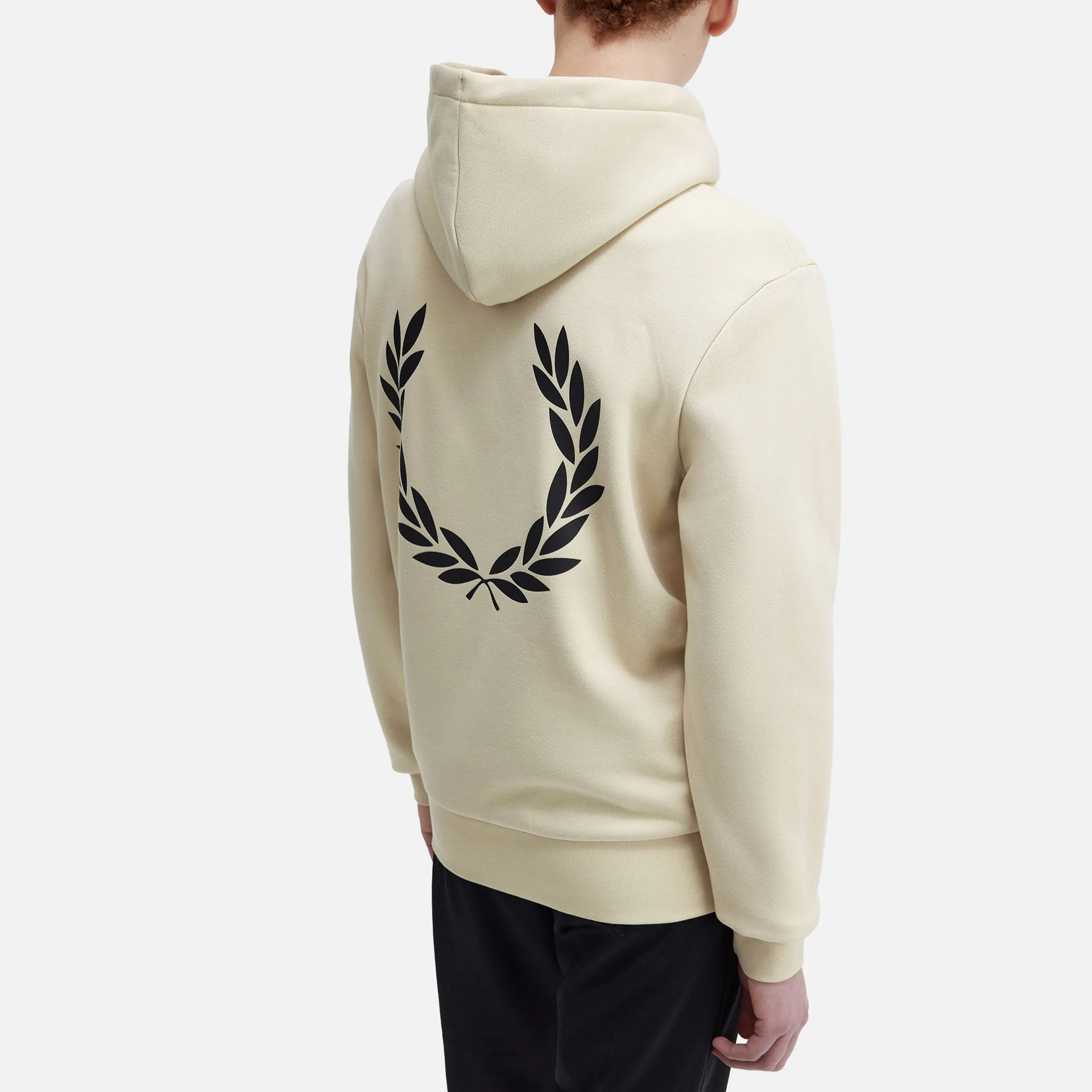 Fred Perry Front Back Graphic Hoodie Oatmeal