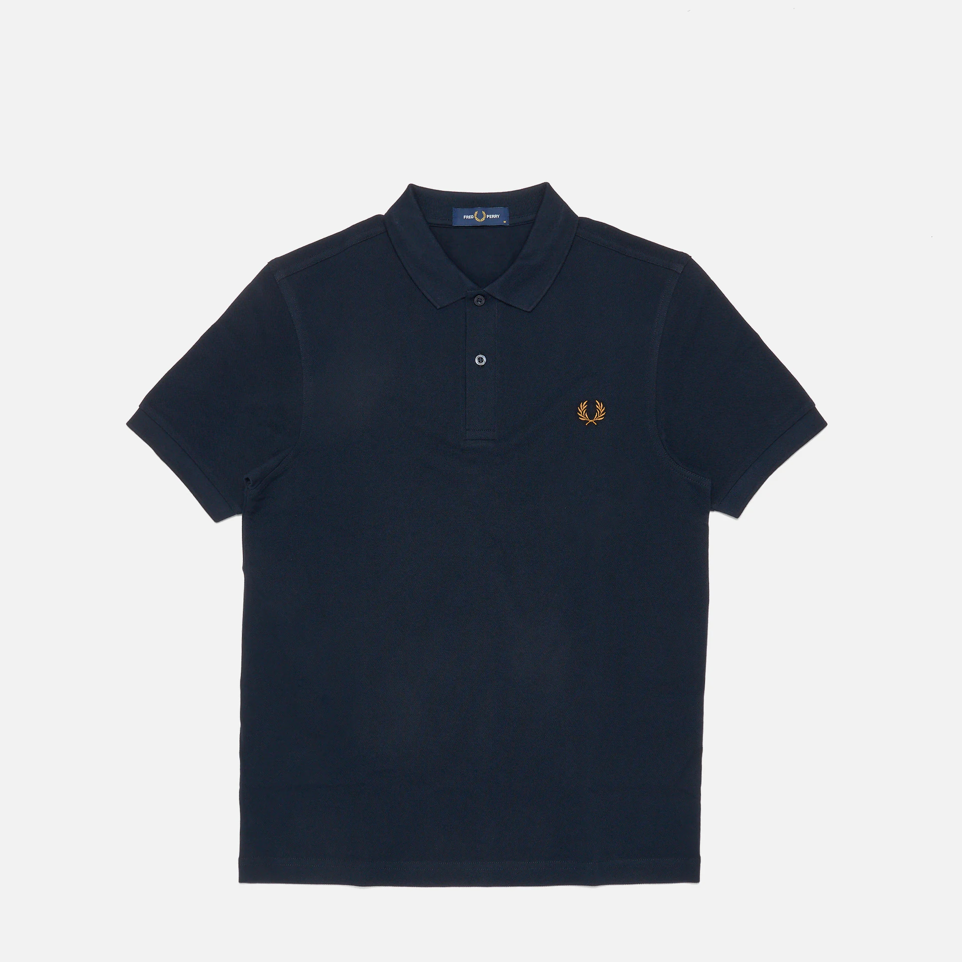 Fred Perry Plain Polo Shirt Navy/Dark Caramel