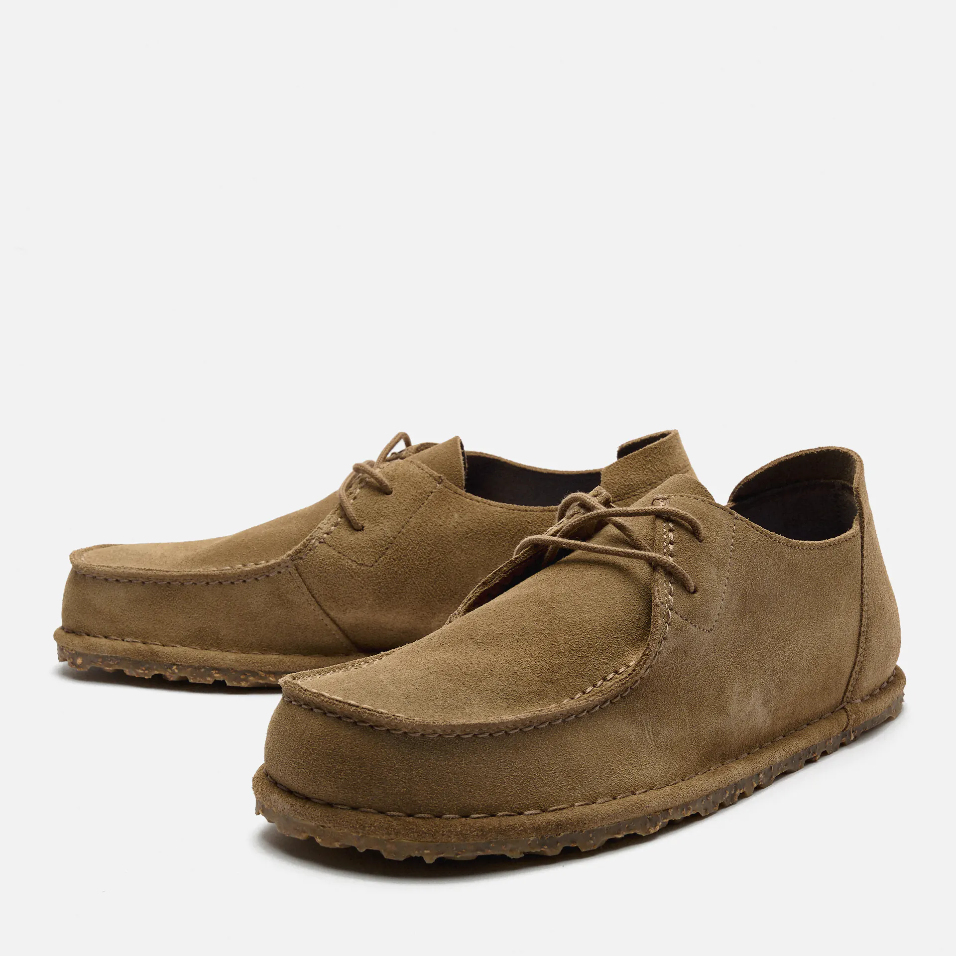 Birkenstock Utti Lace Suede Leather Shoes Grey Taupe 