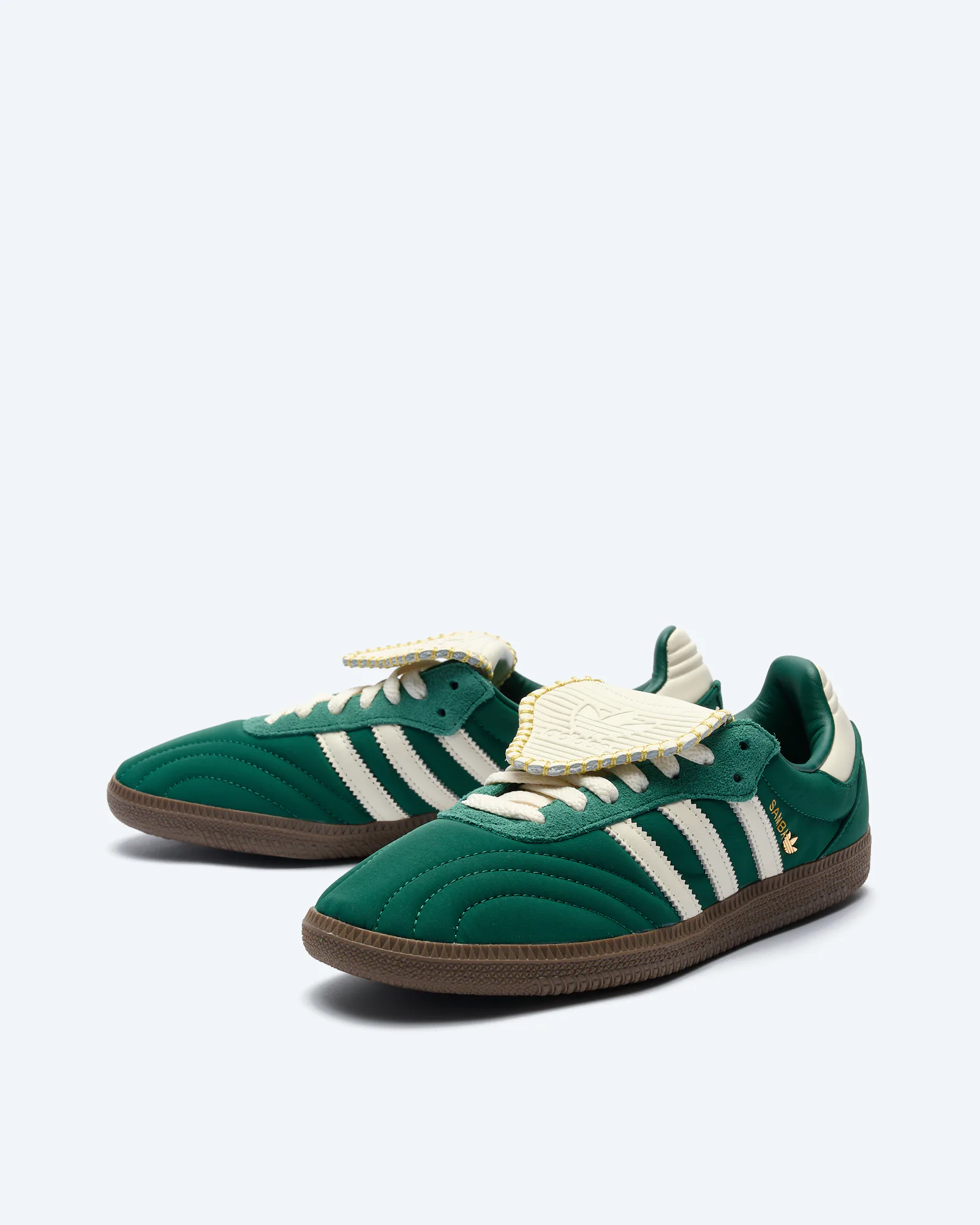 adidas Originals Samba Long Tongue Sneaker Cream Core Green/Chalk White/Gold Metallic