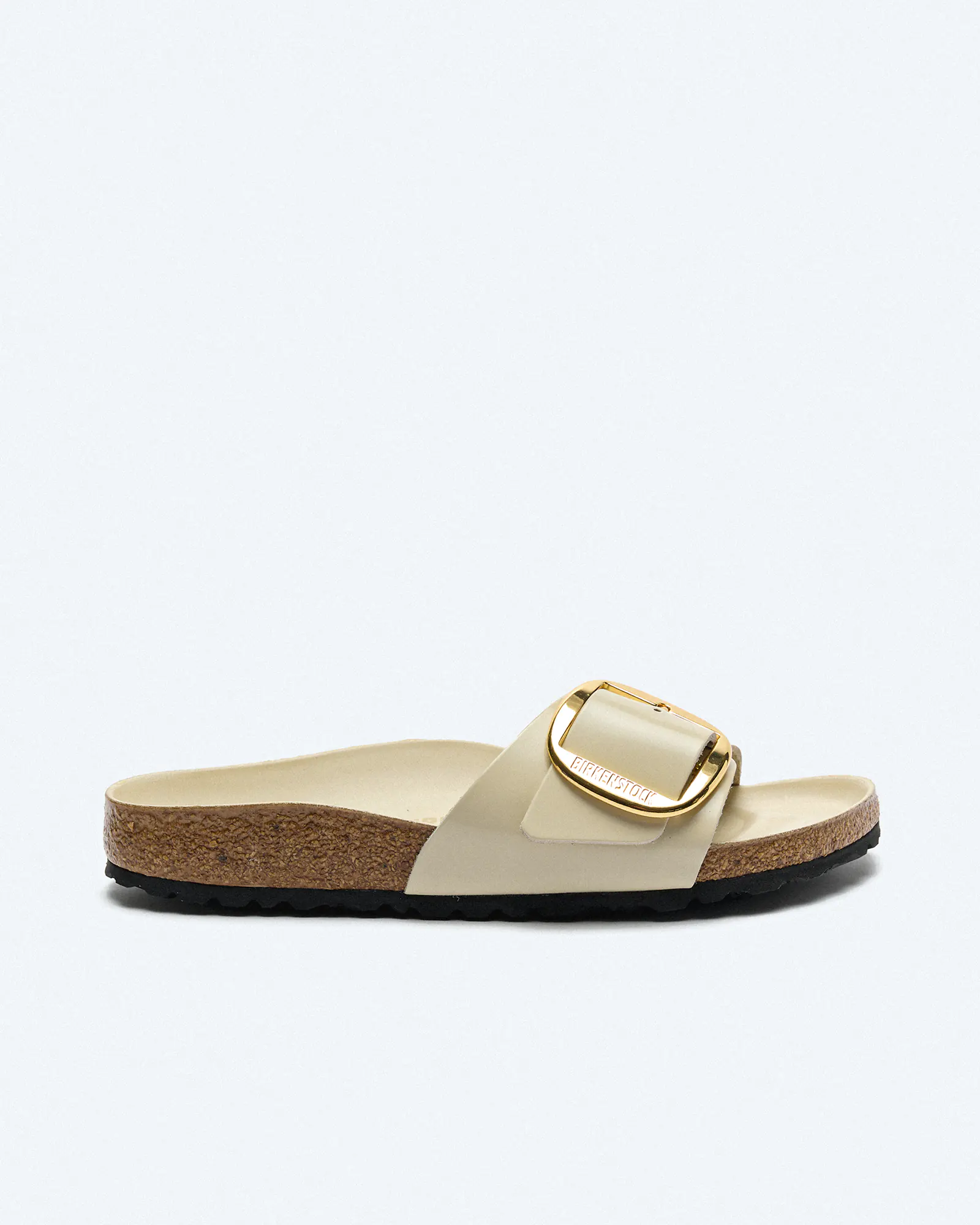 Birkenstock Madrid Big Buckle Natural Leather Patent (Narrow Fit) Sandals High-Shine Ecru Birkenstock Madrid Big Buckle Natural Leather Patent (Narrow Fit) Sandals High-Shine Ecru