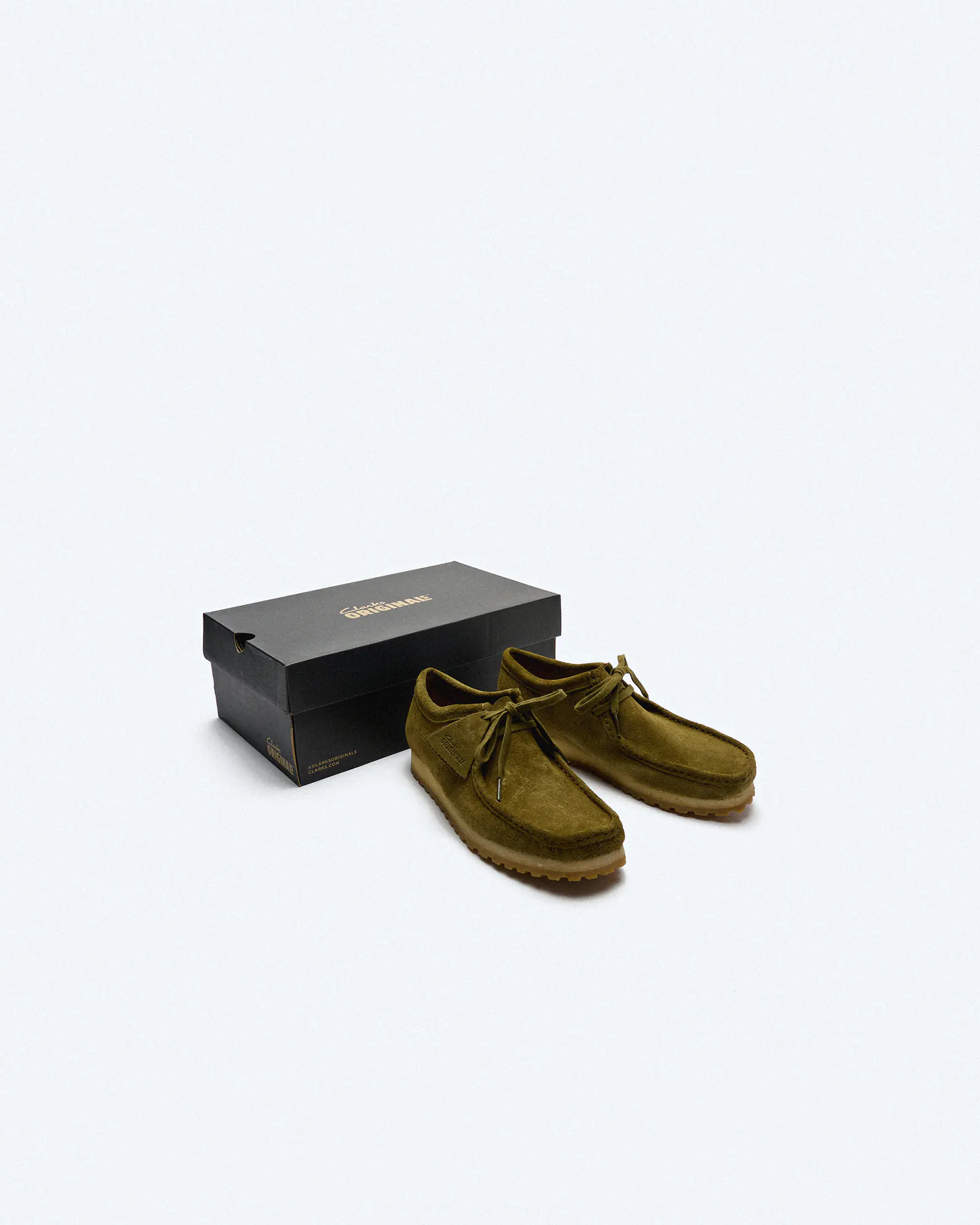 Clarks Men's Wallabee RB Suede Shoes Olive