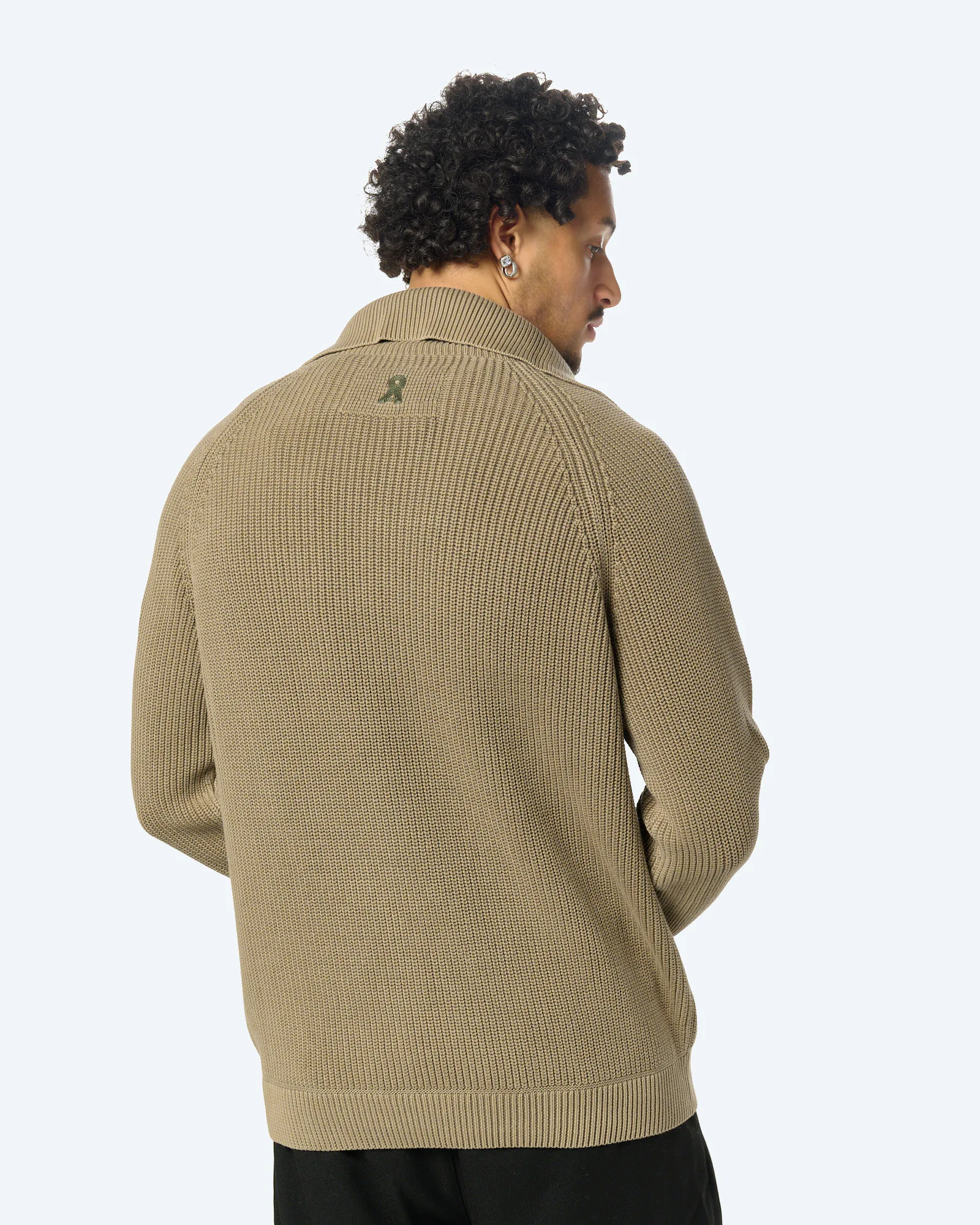 Pigment Dye Knit Troyer Dark Earth