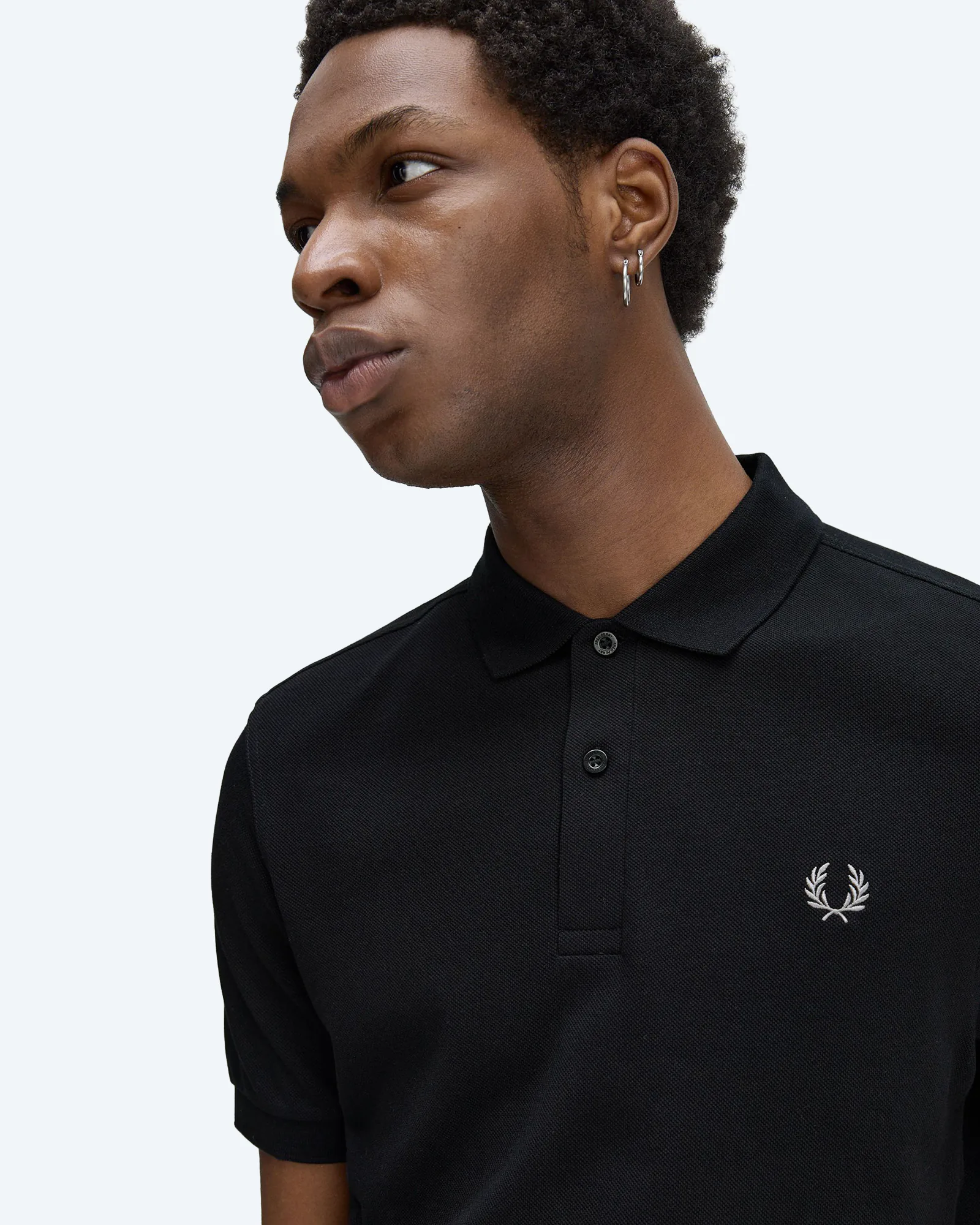 Fred Perry Plain Polo Shirt Black/Chrome