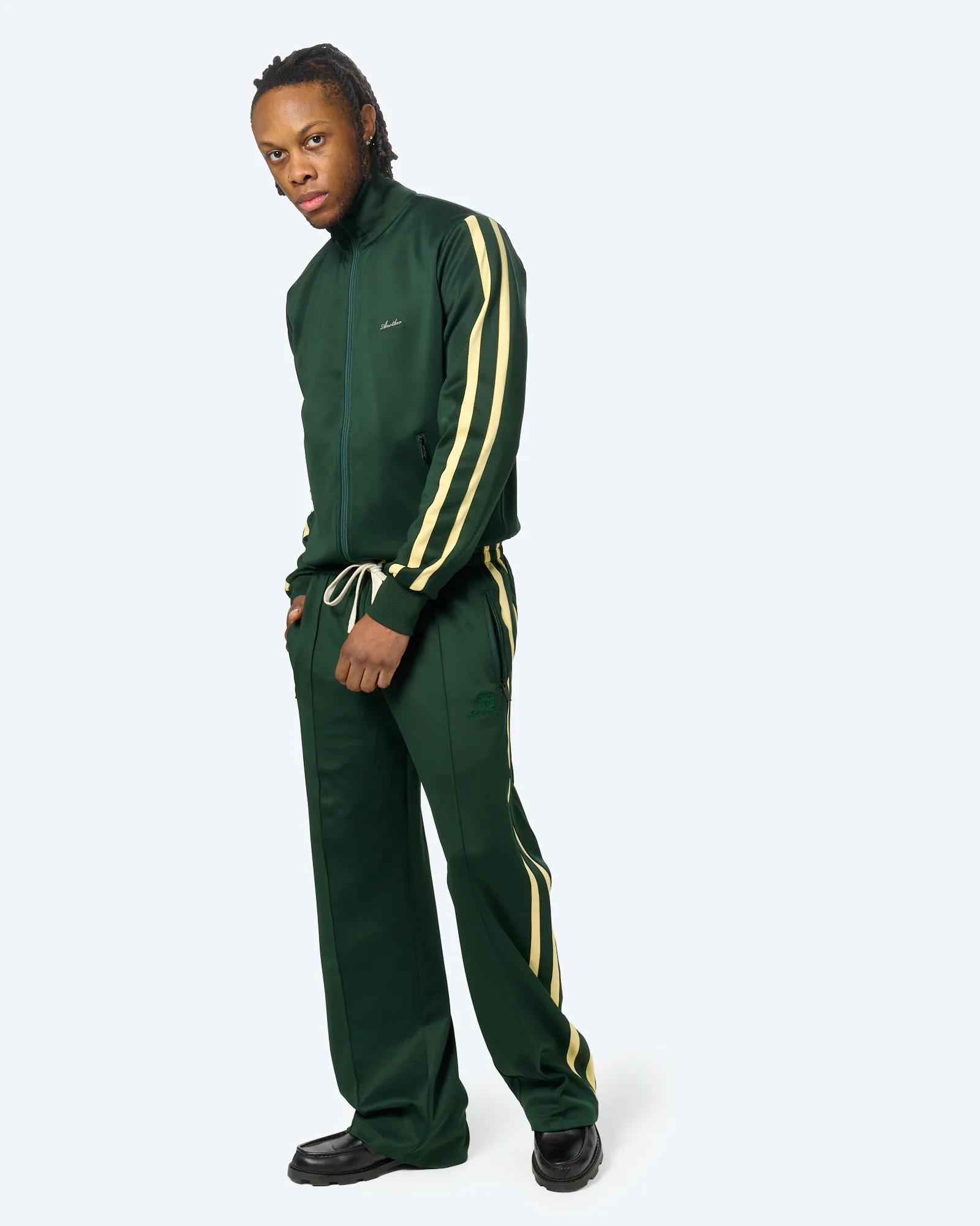 Another Cotton Everyday Wide Fit Track Pant Green