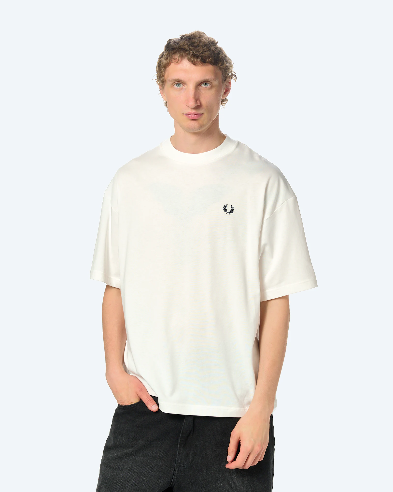 Fred Perry Backprint Laurel Wreath T-Shirt Snow White