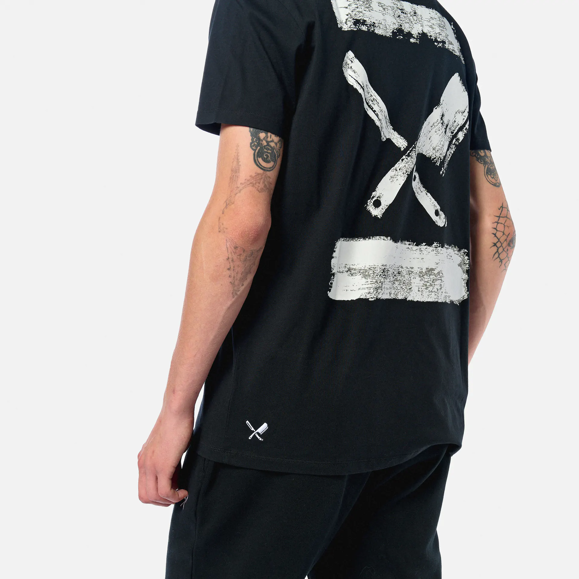 Distorted People Inked Blades Crew Neck T-Shirt Black