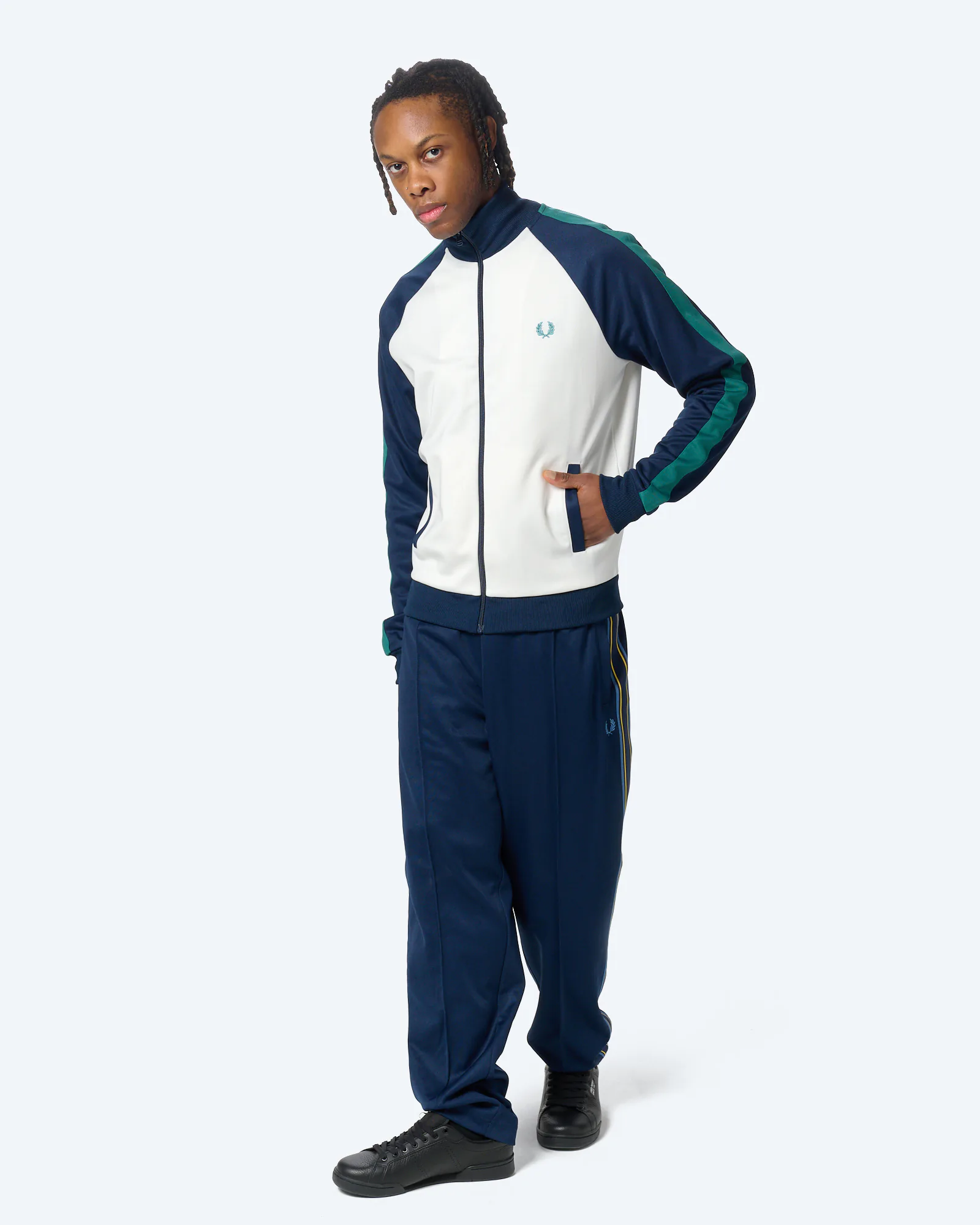 Fred Perry Contrast Sleeve Track Jacket Snow White
