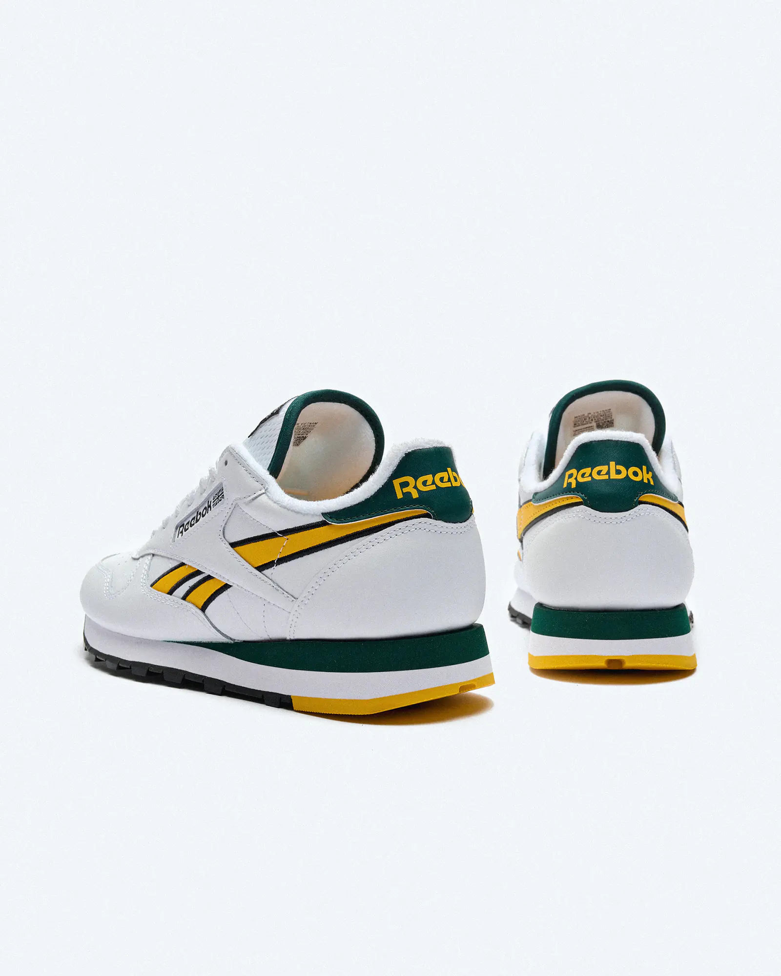 Reebok Classic Leather Sneaker White Fierce Gold Collegiate Green