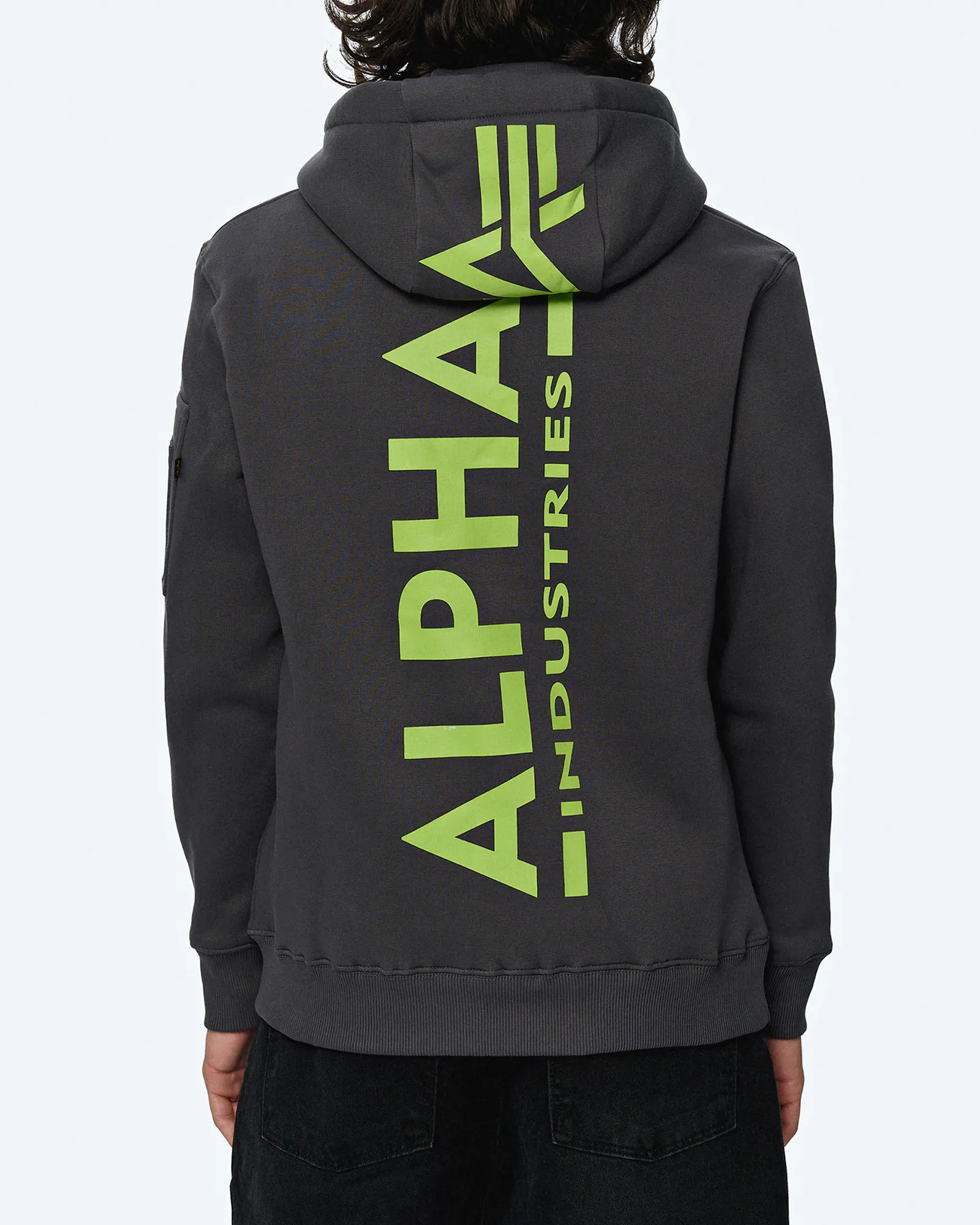 Alpha Industries Back Print Hoody Grey Alpha Industries Back Print Hoody Grey