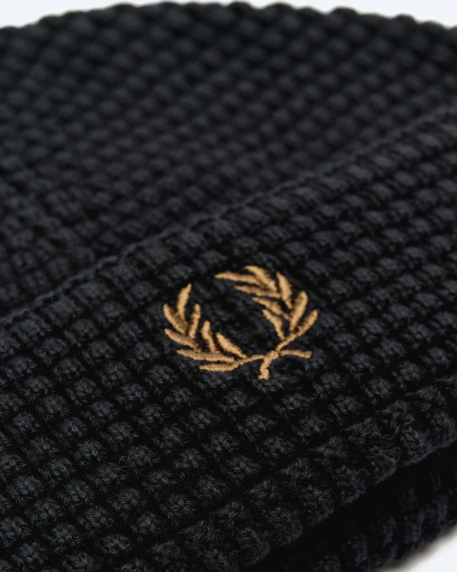 Fred Perry Waffle Beanie Black Fred Perry Waffle Beanie Black