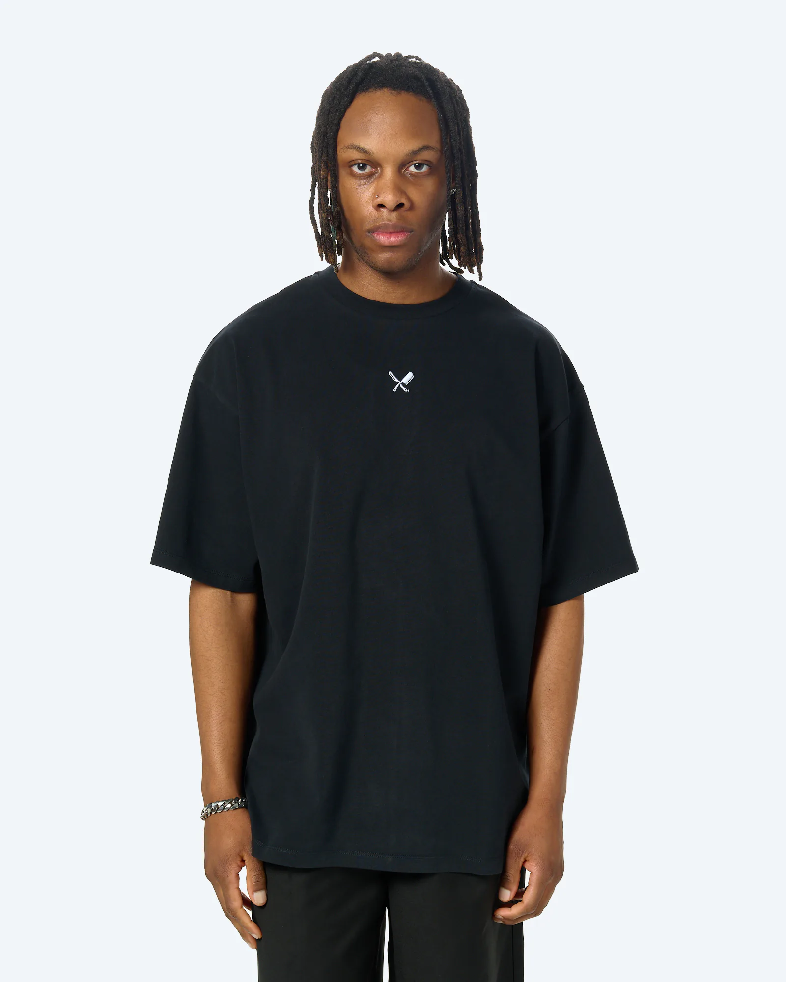 Distorted People Classic Peached Oversized T-Shirt Black
