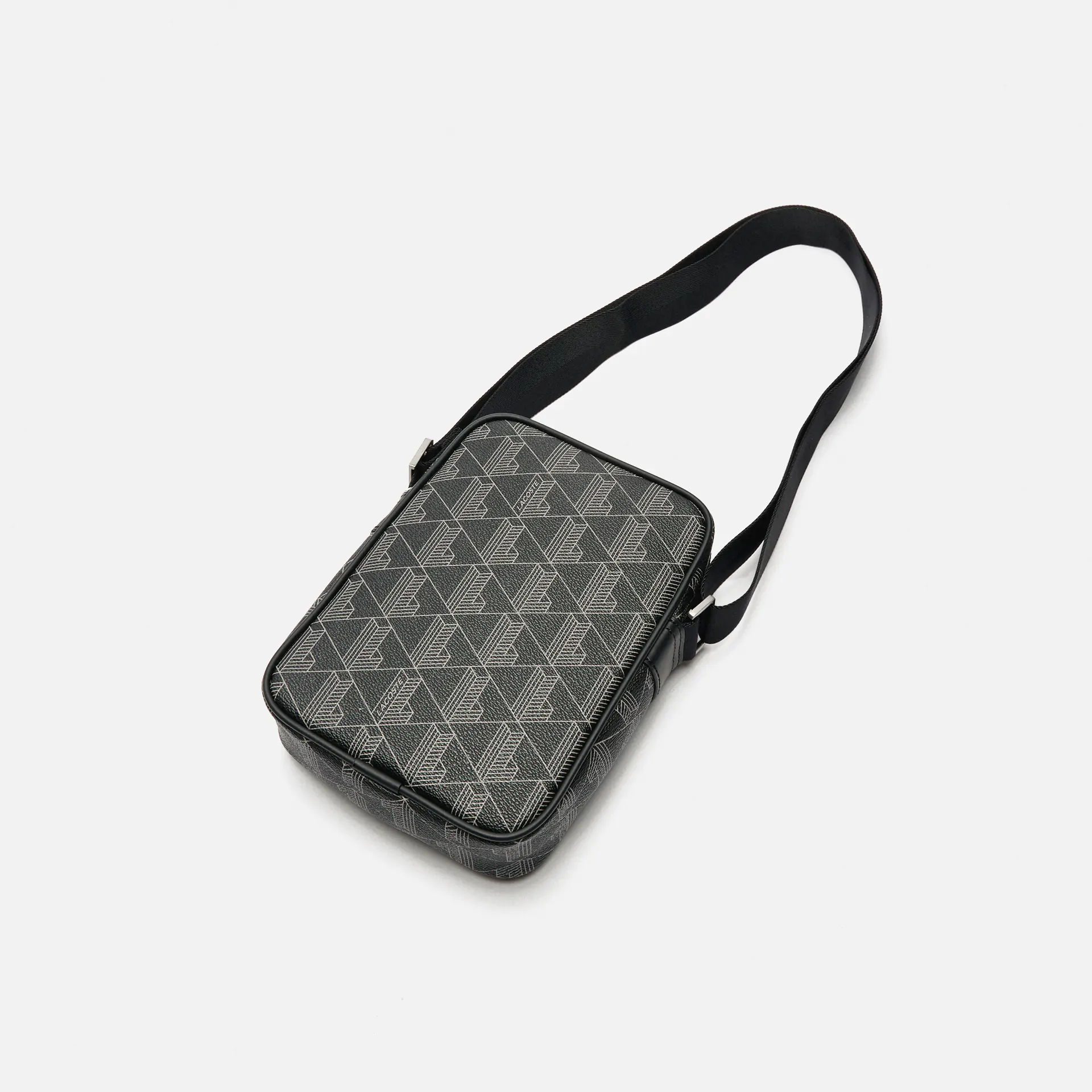 Lacoste The Blend Vertical Monogram Crossover Bag Black