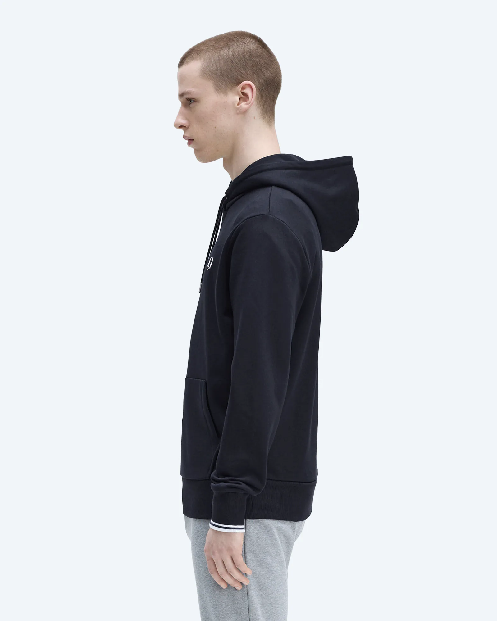 Fred Perry Tipped Hooded Sweatshirt Navy/White